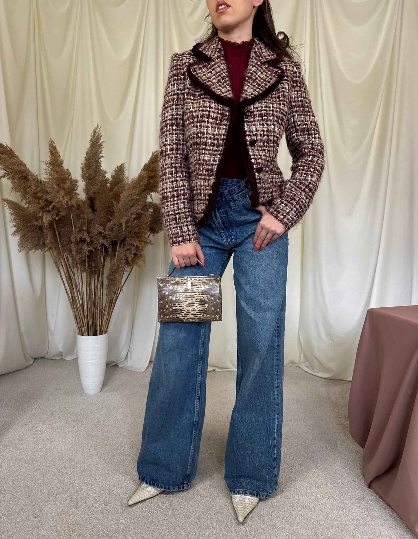 Sacou Gilbret din stofă superbă tip tweed (mărimea 36/s)