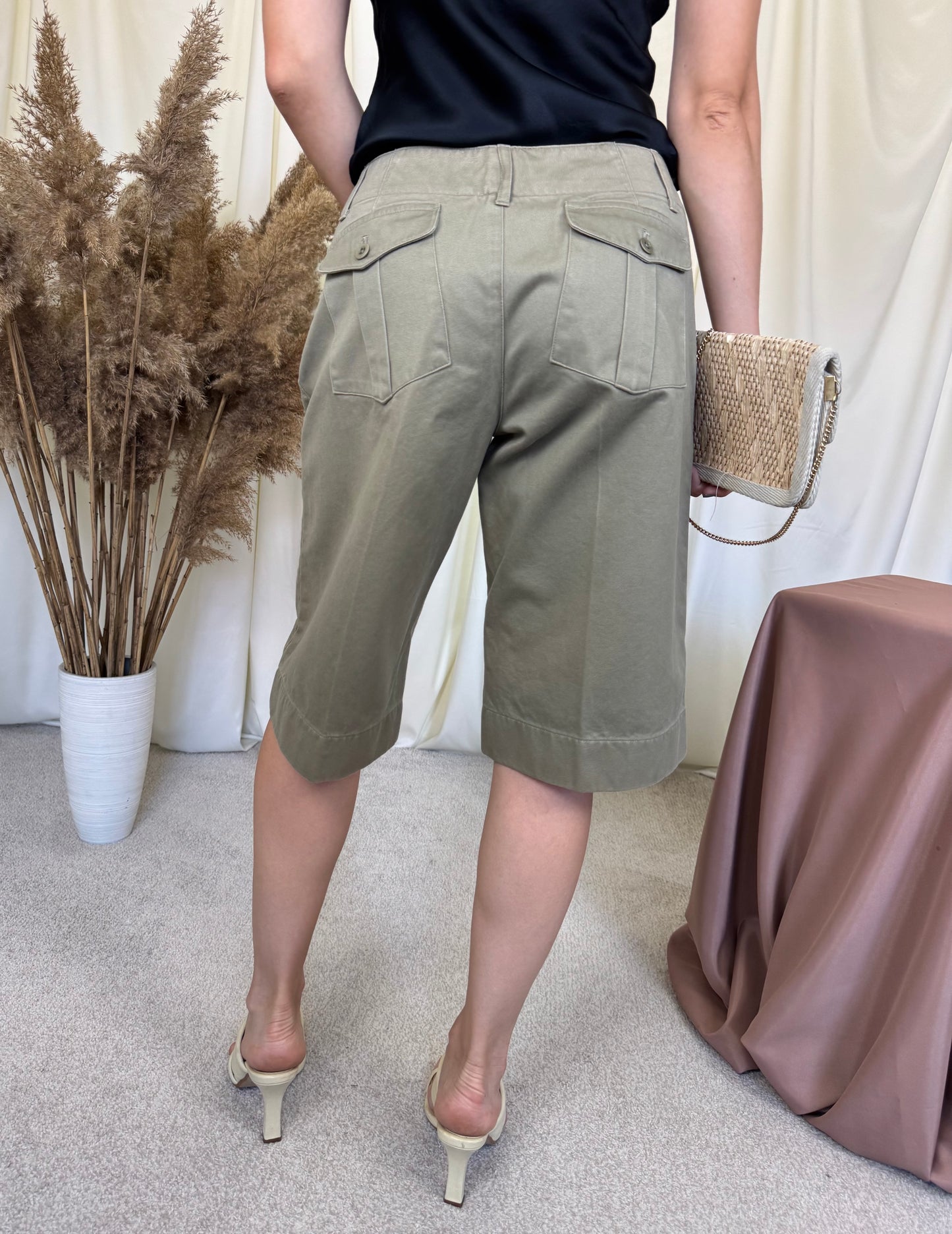 Pantalon denim Ralph Lauren din bumbac cu talie medie ( mărimea S, recomand și M)