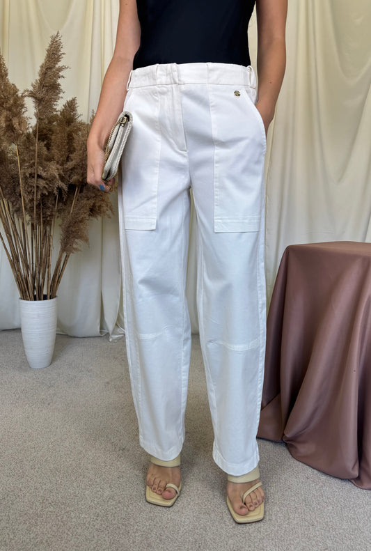Pantalon nou cu talie elastică din bumbac și liocel, croi super cool ( mărimea S-M)