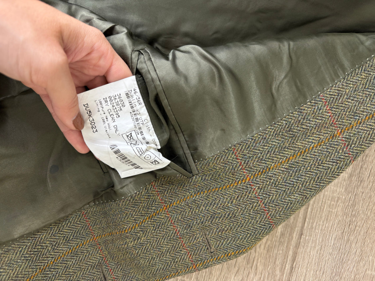 Sacou premium MAGEE în croi bărbătesc din stofă de 100% lana tweed ( mărimea M- fit oversized )