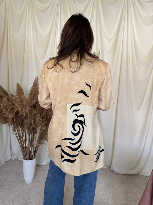 Sacou vintage Laurel din 100% lână cu print ( mărimea L)