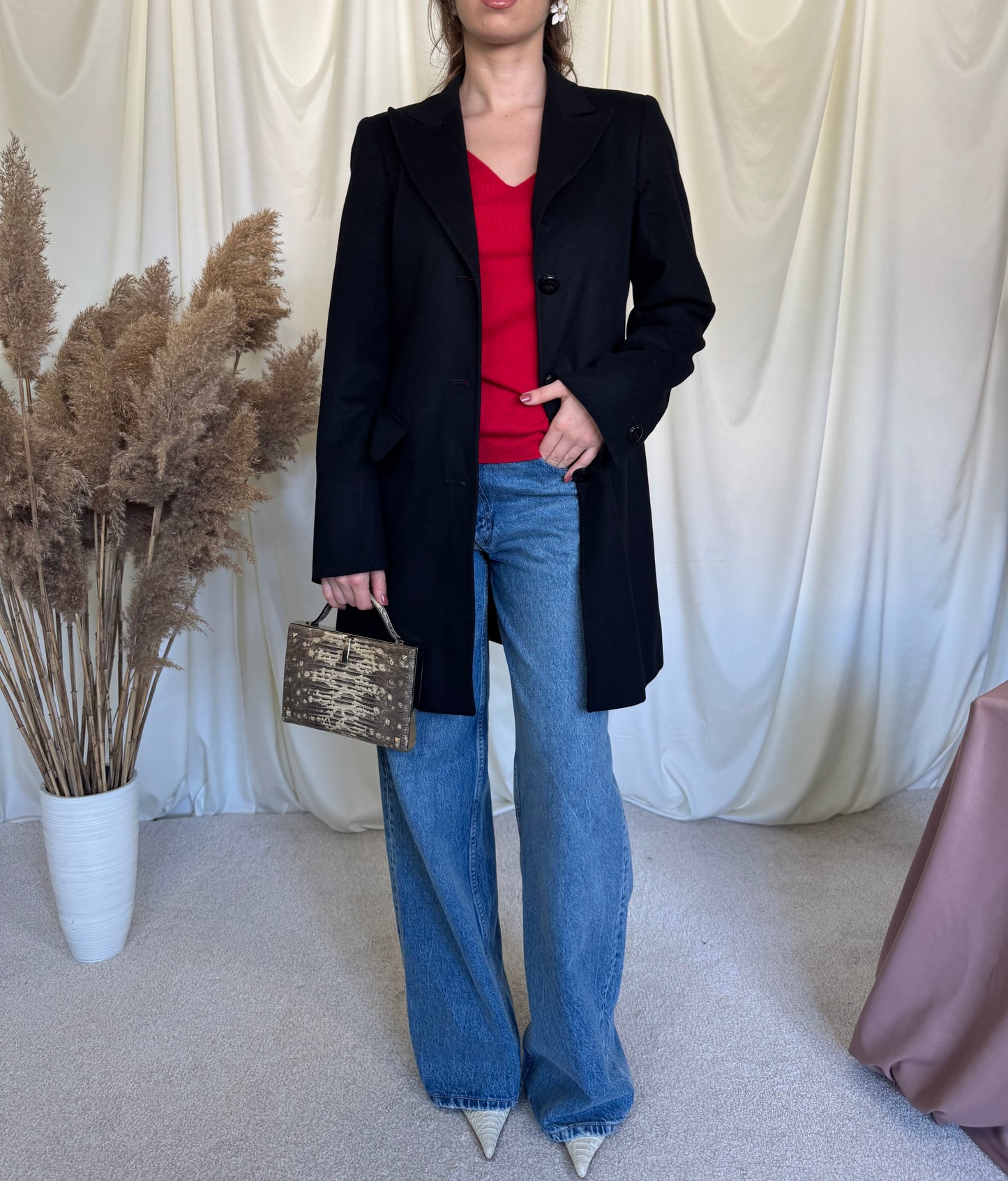 Palton de brand din stofă superbă lână și angora( mărimea S)