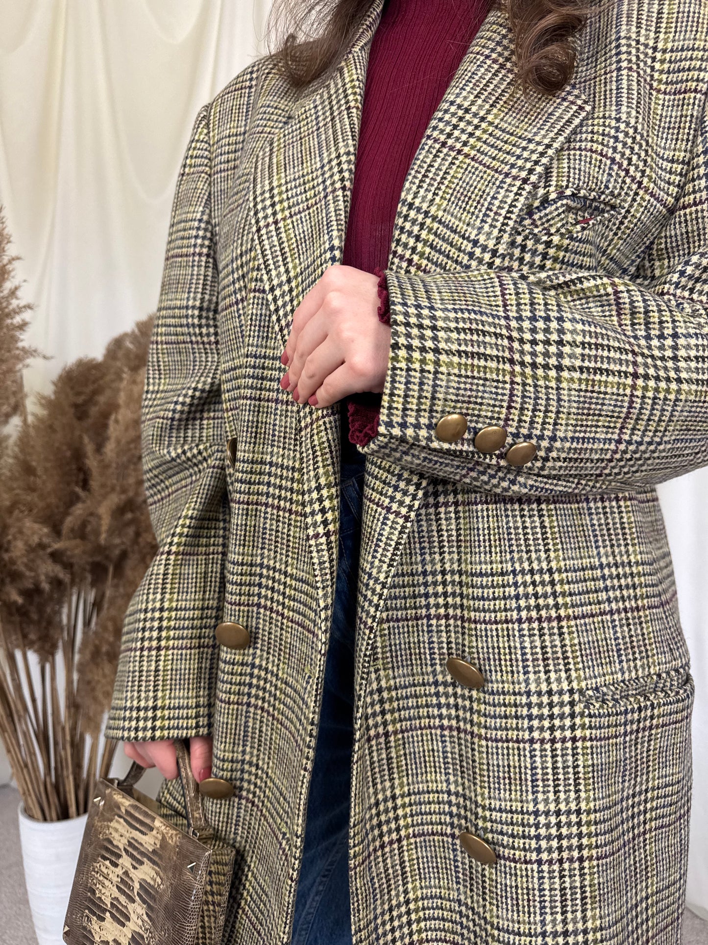 Sacou lung tip palton din stofă moale 100% lână ( XL)