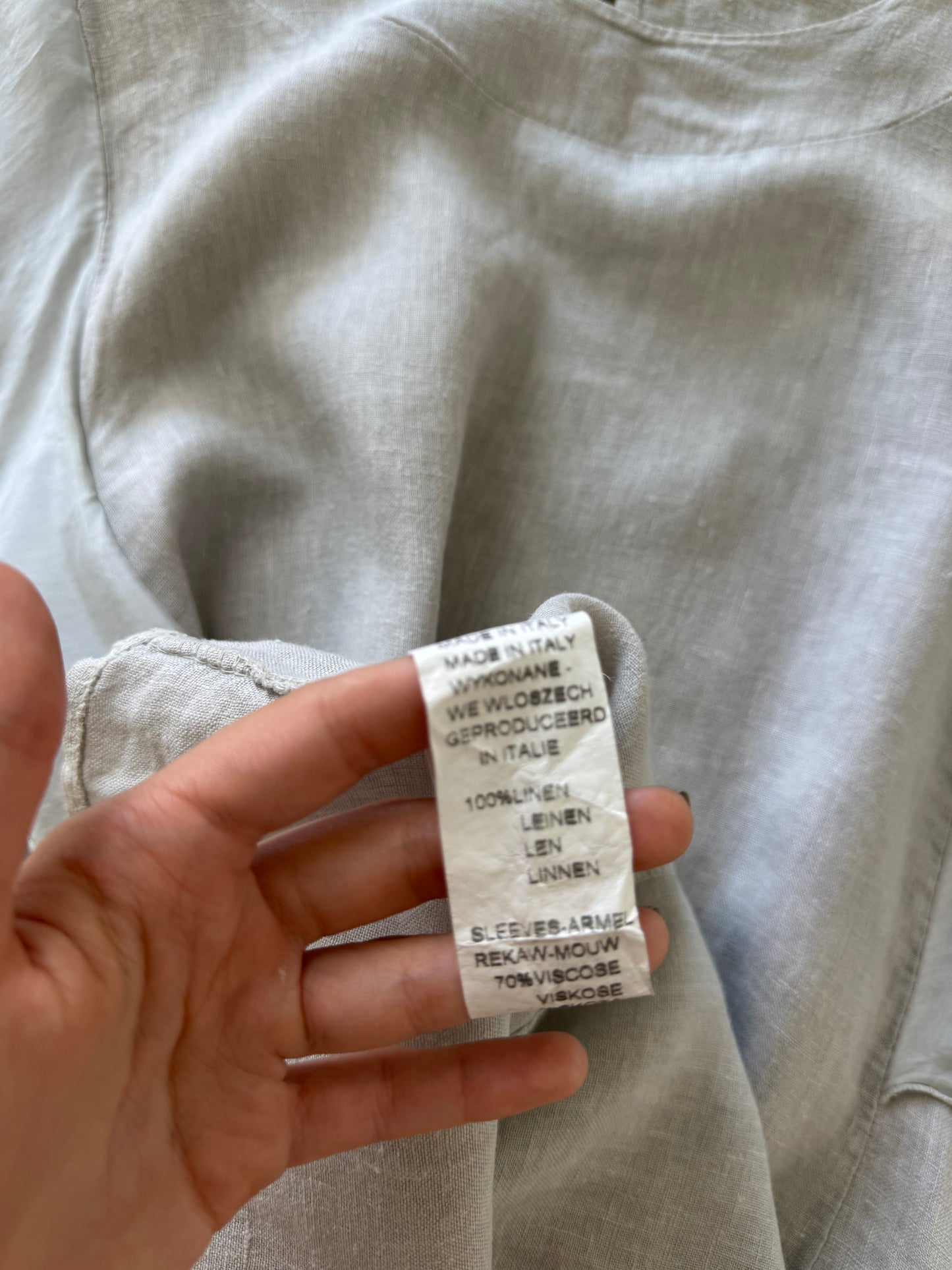 Rochie de vară din in și mătase naturală, made in italy 
(Mărimea M/L)