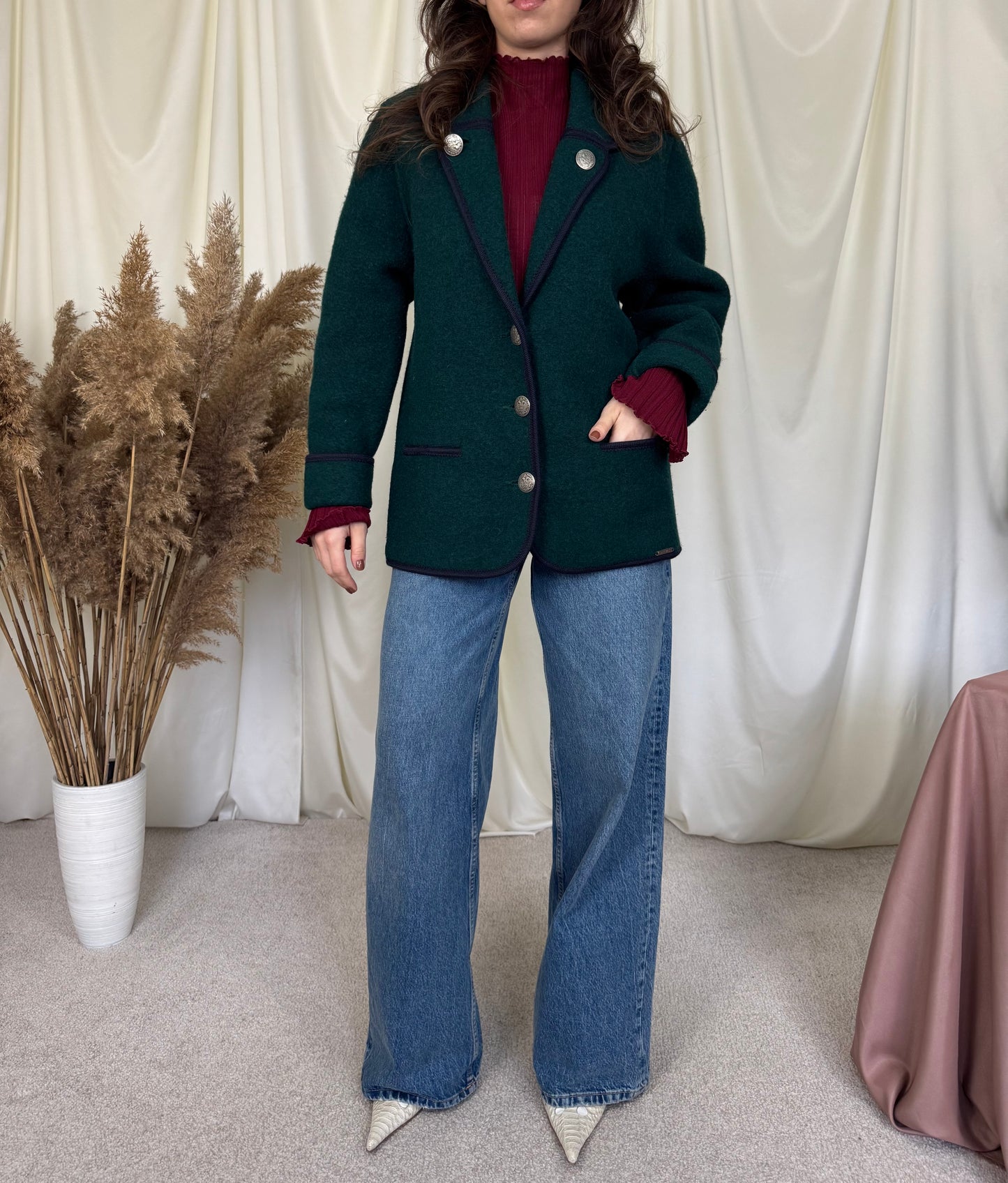 Jacheta vintage din lână groasa( M)