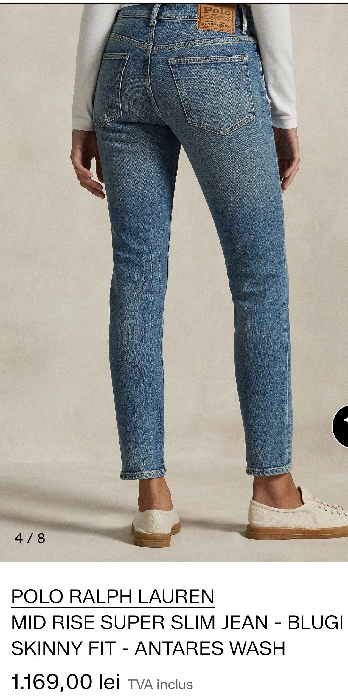 Blug premium Ralph Lauren din 100% bumbac cu talie înaltă ( mărimea 27/S)