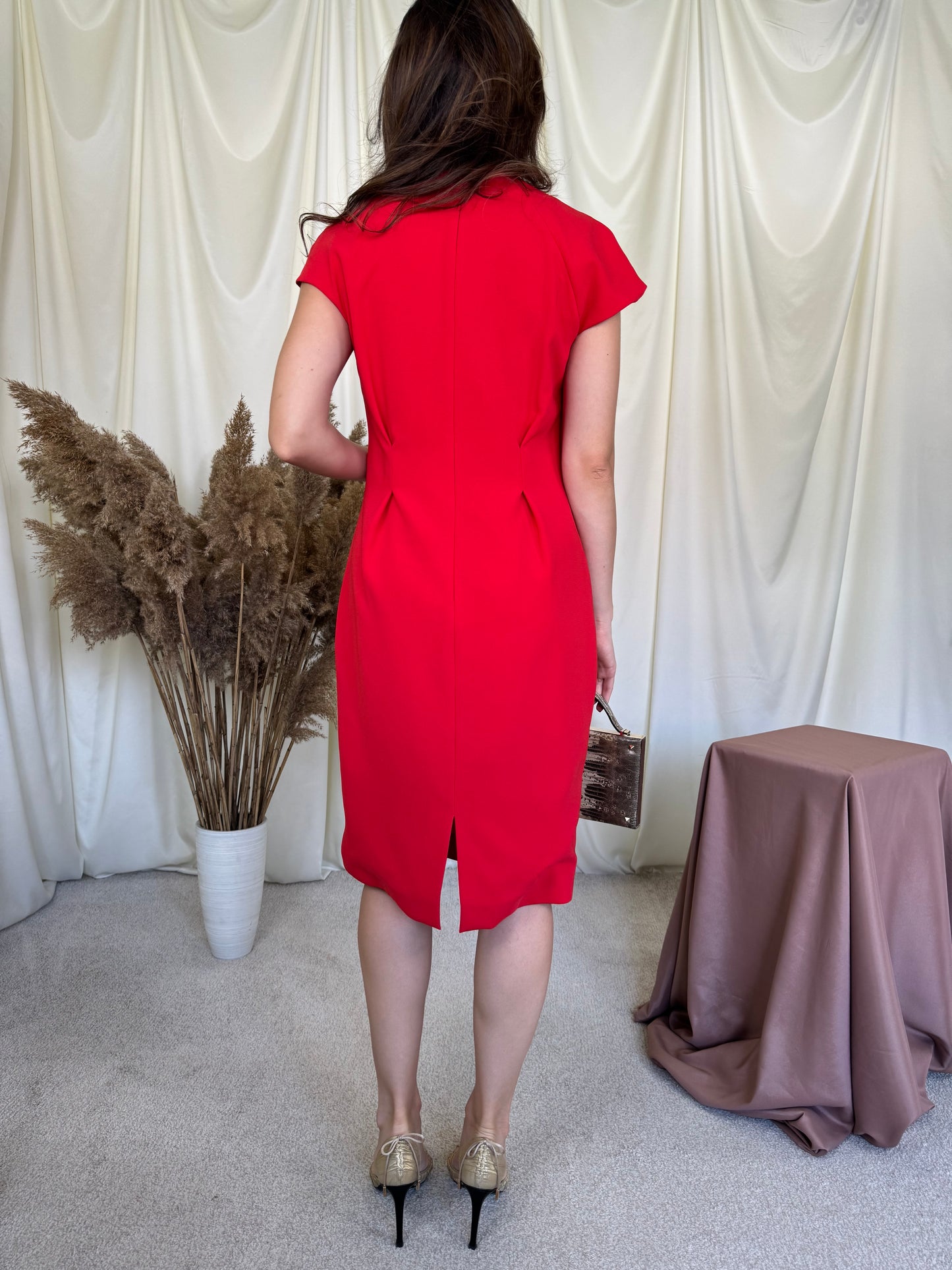 Rochie Max Mara, colecția Pianoforte într-un croi superb, roșu aprins ( mărimea M)