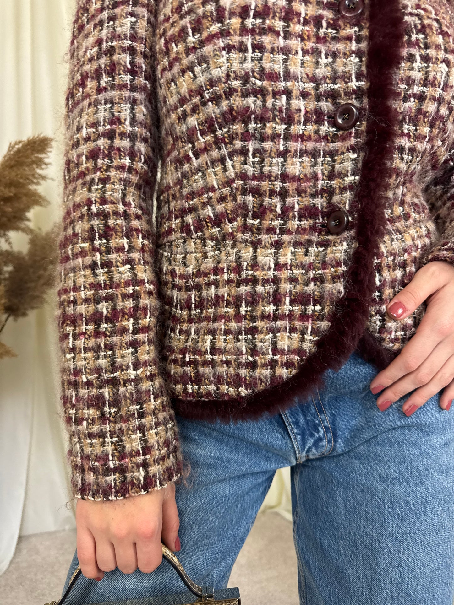 Sacou Gilbret din stofă superbă tip tweed (mărimea 36/s)