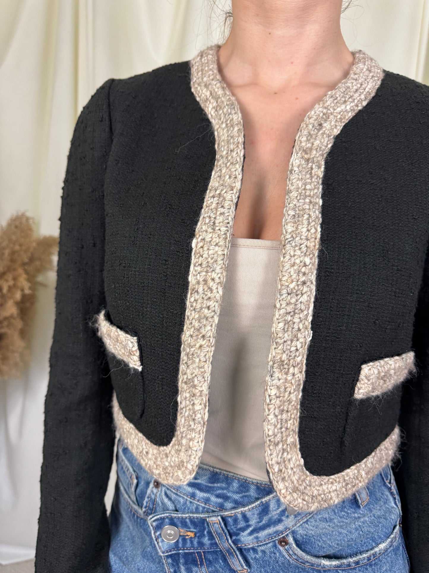 Jacheta de brand tip tweed ( mărimea s)