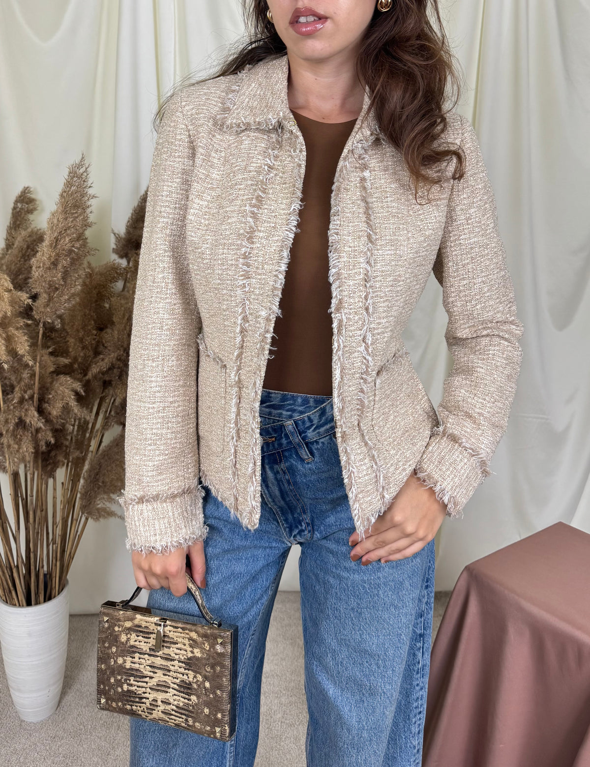 Sacou vintage Doncaster tip jachetă din mătase și rayon ( mărimea S)