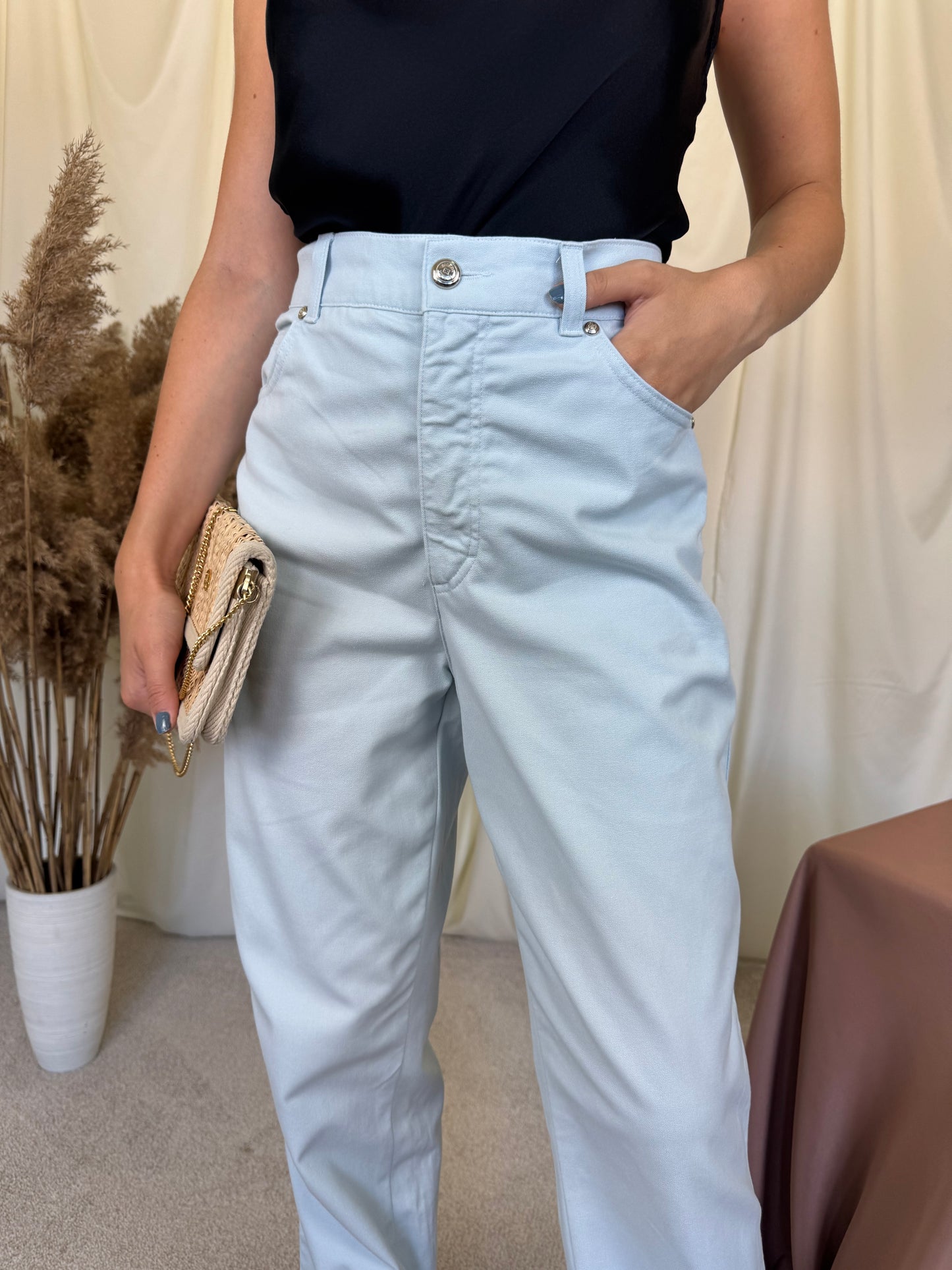 Pantalon Escada din bumbac cu talie super înaltă ( mărimea M-L)
