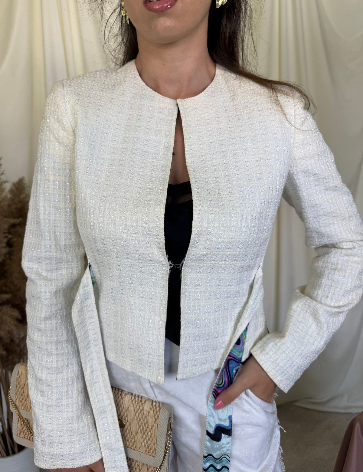 Sacou-jacheta luxury Missoni din bumbac și căptușeală cu print ( mărimea XS-S)