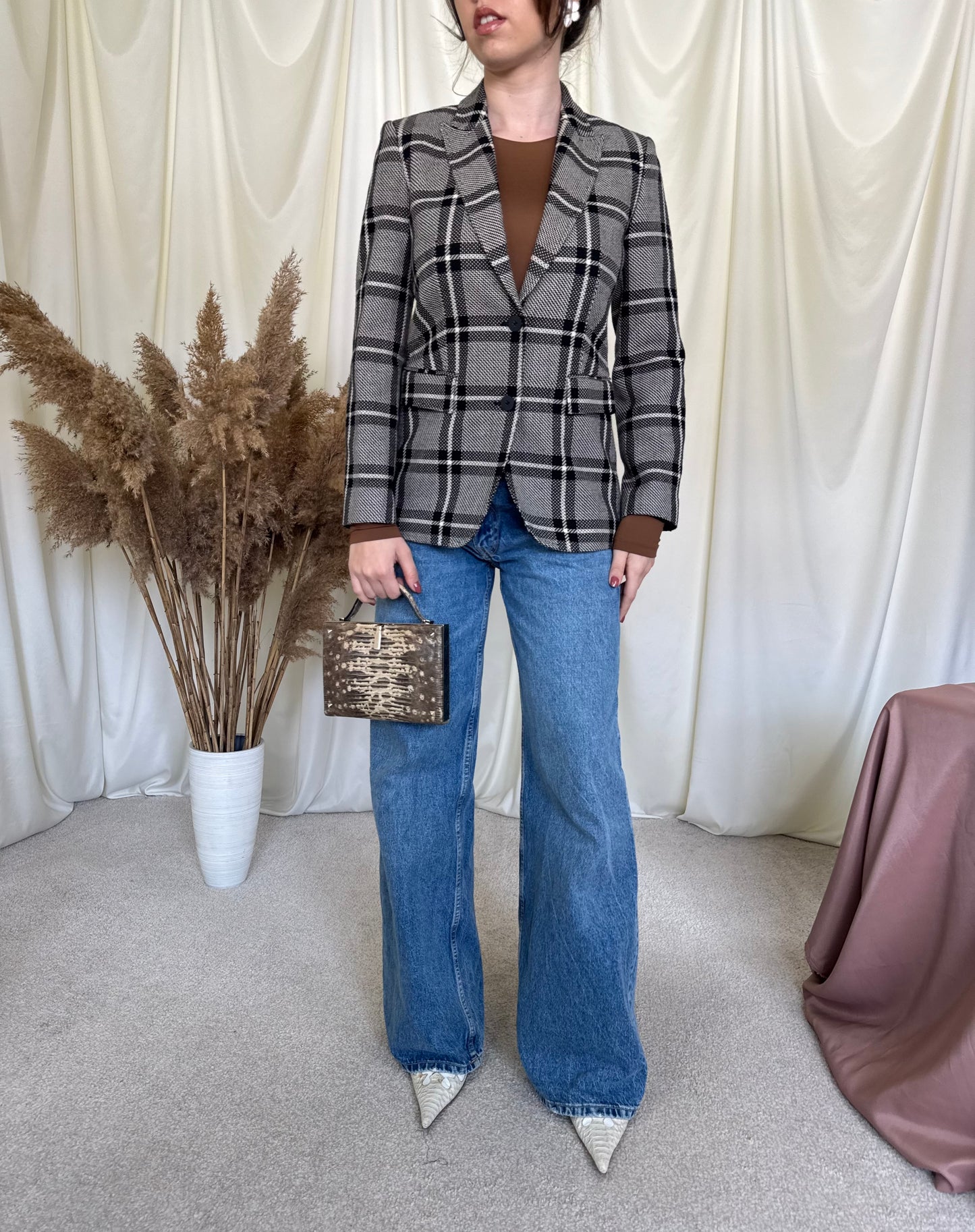 Sacou vintage de calitate, made in Italy, model cambrat 
(Mărimea S)