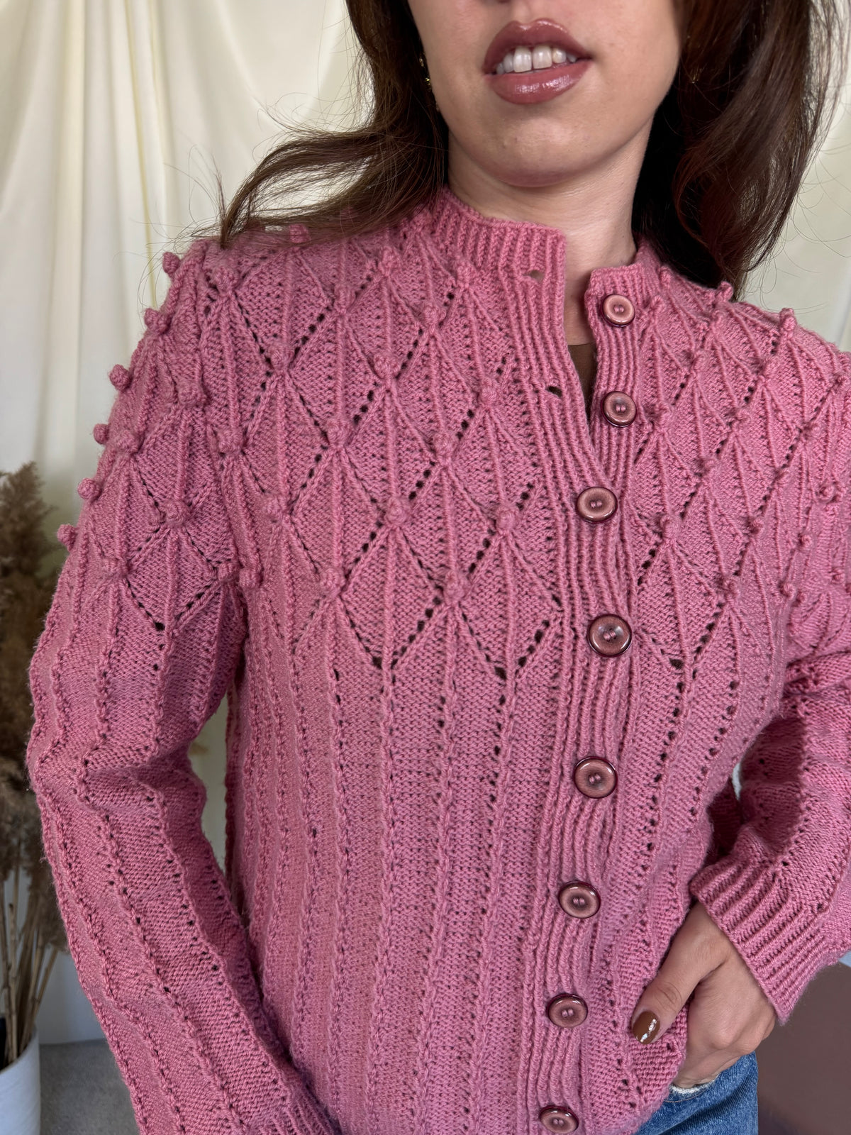 Cardigan vintage realizat manual ( mărimea M/L)