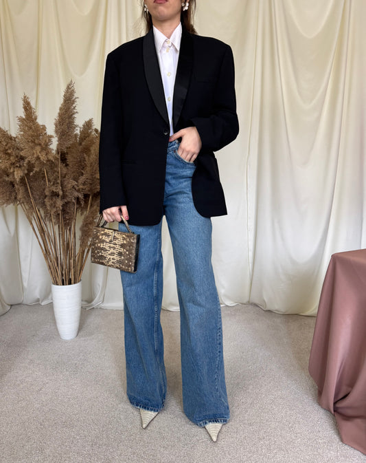 Sacou vintage din stofă mai groasă- cu structură,  100% lână, (mărimea M/L)