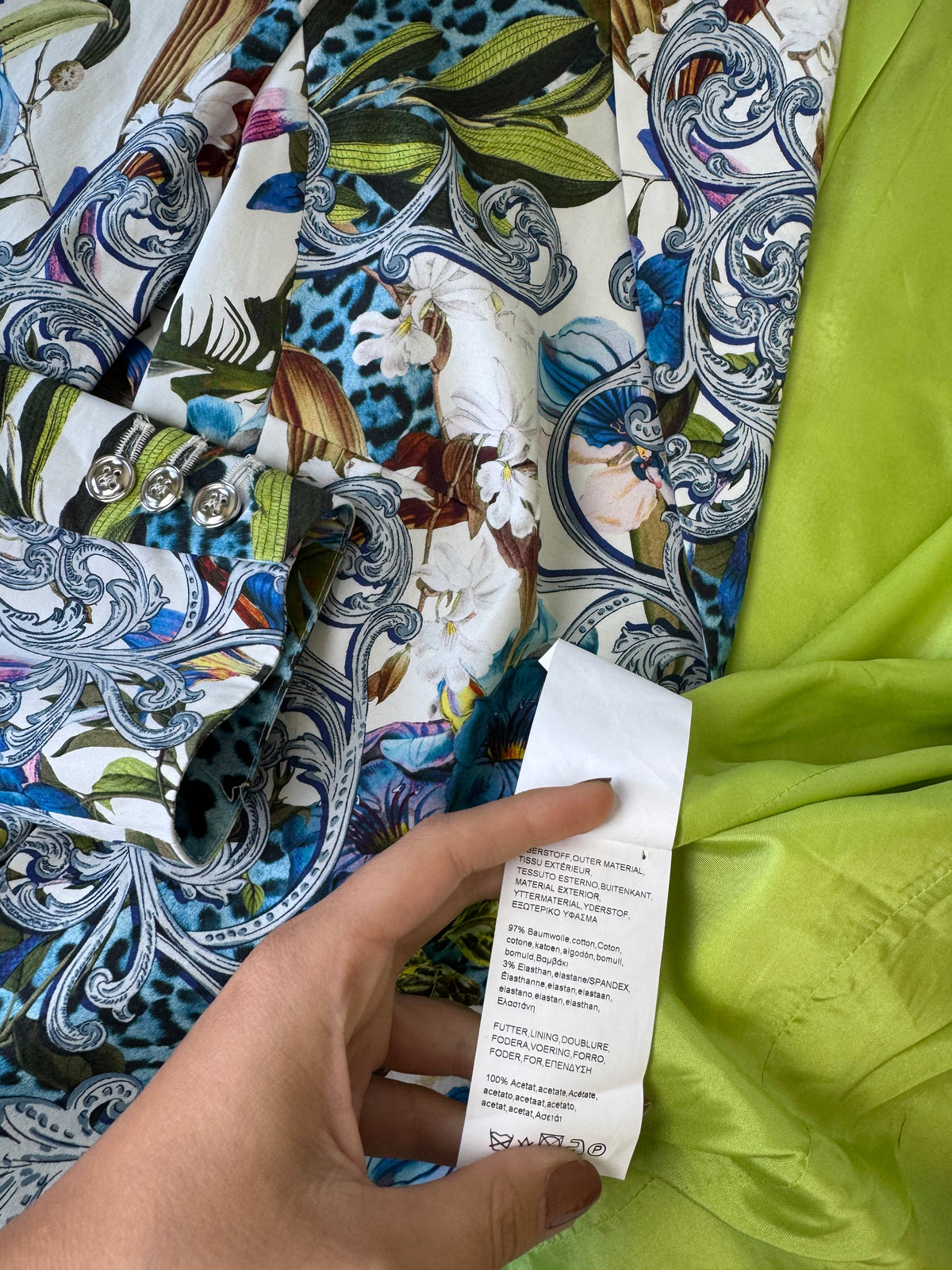 Sacou premium Madeleine din bumbac cu print floral în culori intense ( mărimea L/XL)
