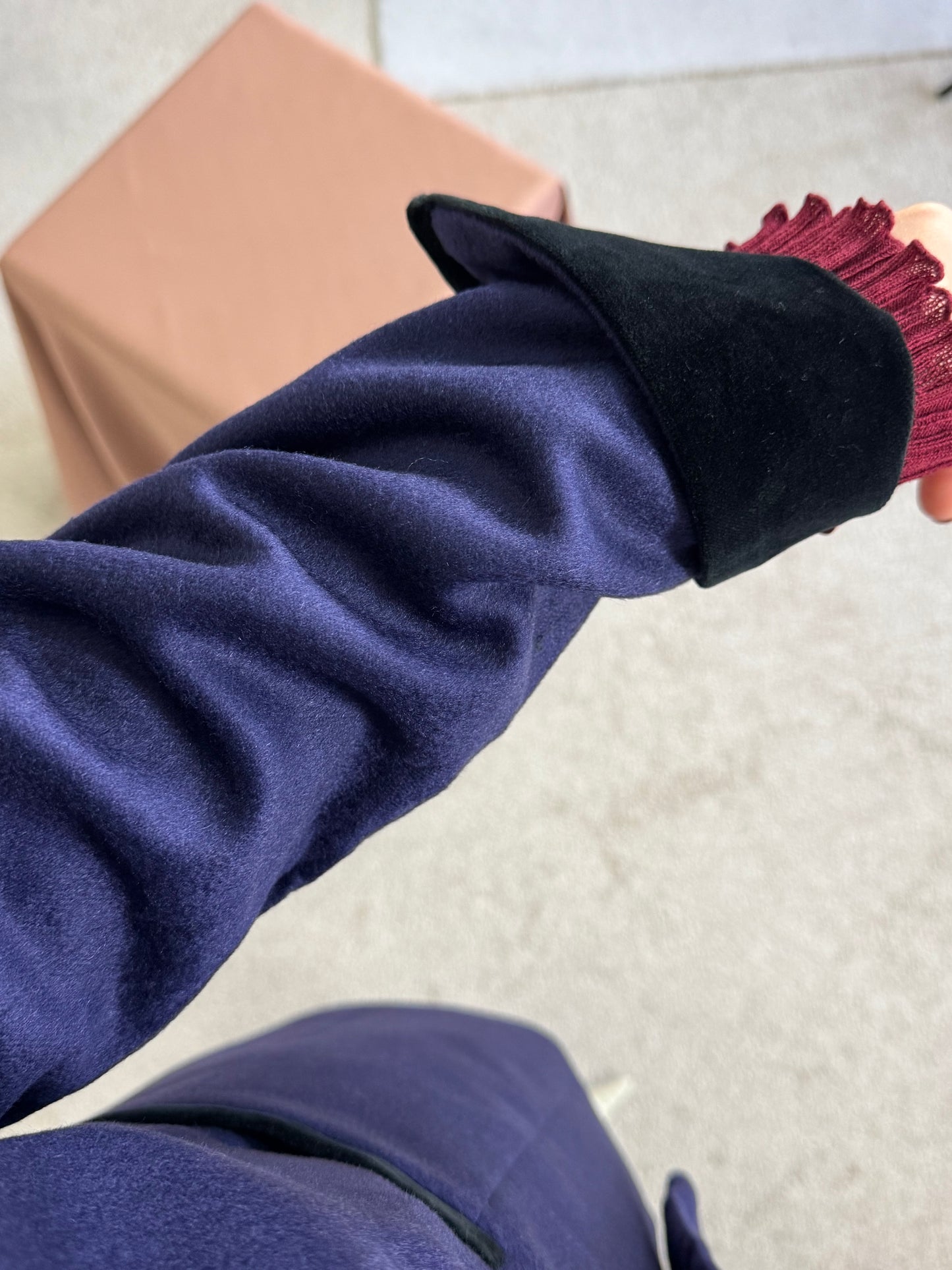 Sacou-pardesiu din 100% cașmir PIACENZA- țesut in italia, mărimea L