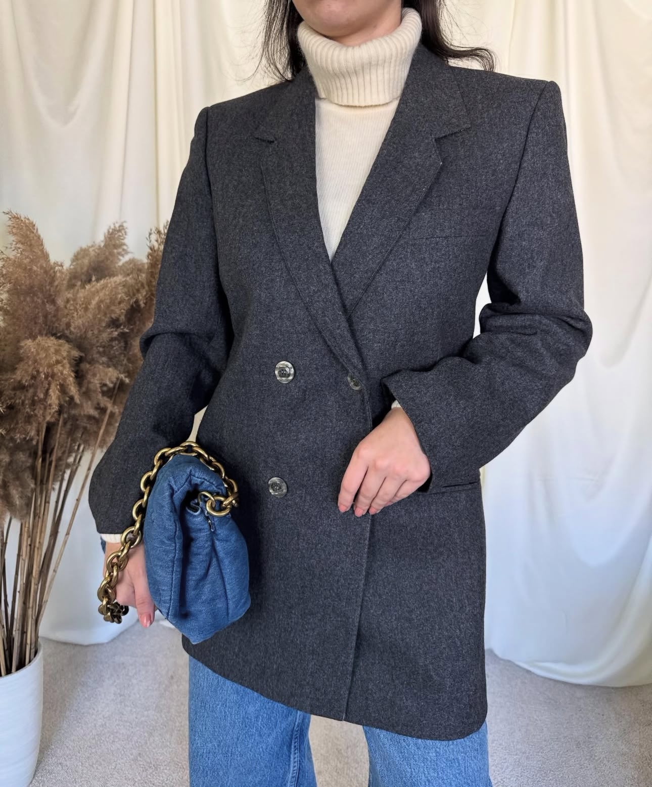 Sacou-palton de brand HUGO BOSS din stofă de lână pură( mărimea S-M)