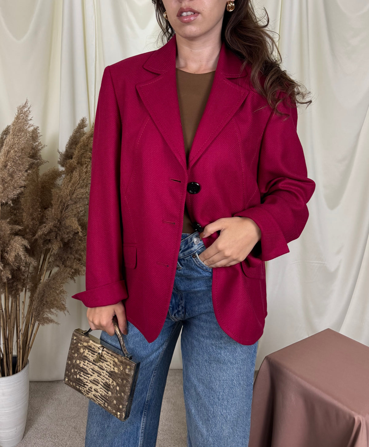 Sacou vintage GERRY WEBER din stofă de lână și modal, produs nou ( mărimea L/XL)