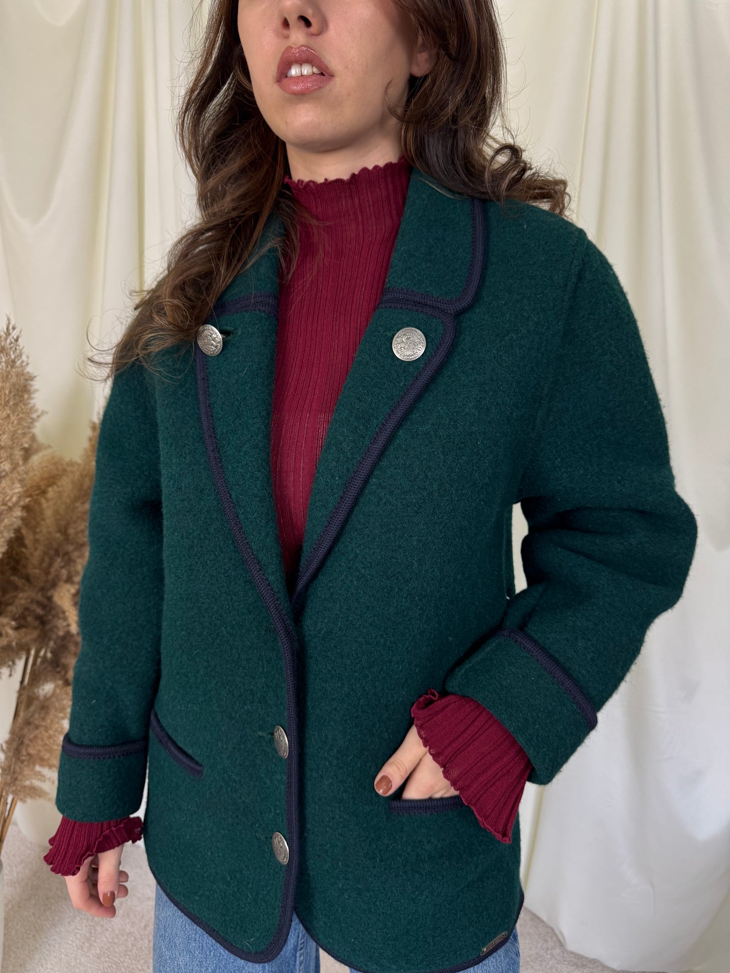 Jacheta vintage din lână groasa( M)