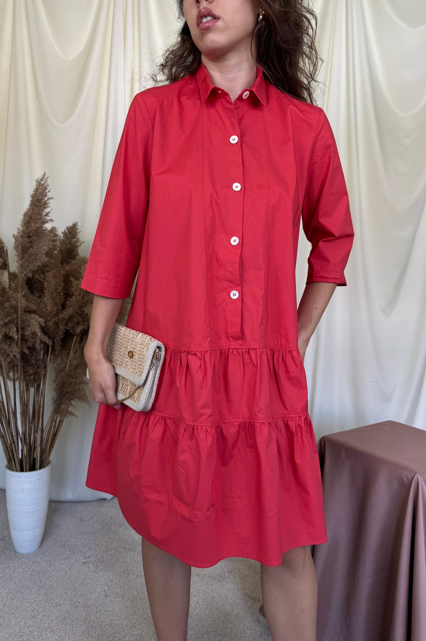 Rochie premium ROSSO 35 din 100% bumbac, brand italienesc ( mărimea S- S/M)