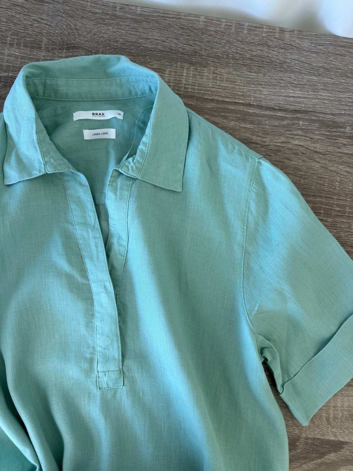 Cămașă verde menta BRAX din 100% in ( mărimea M)