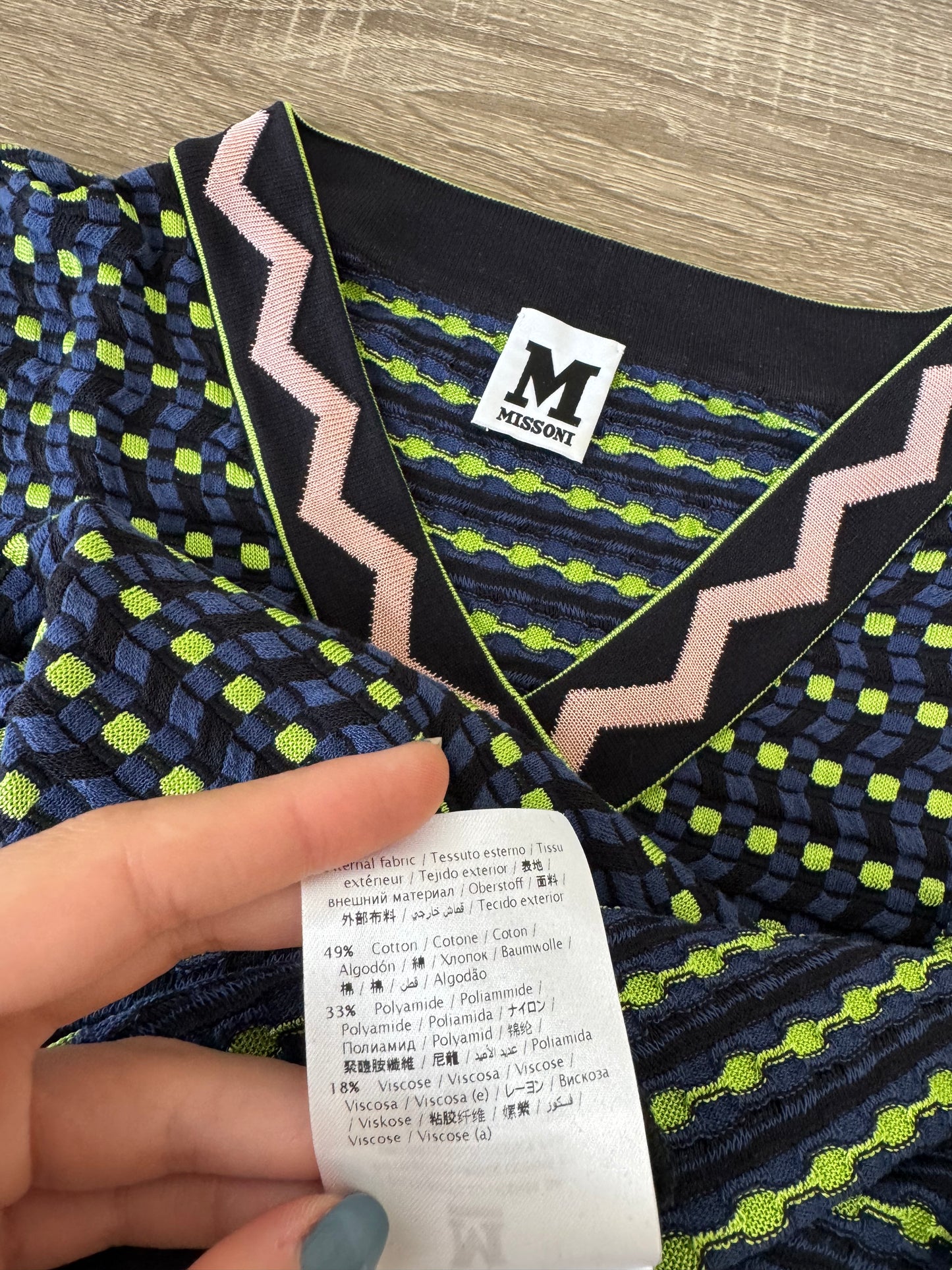 Rochie luxury Missoni din tricot elastic, specific casei de modă, furou inclus ( mărimea S/M)
