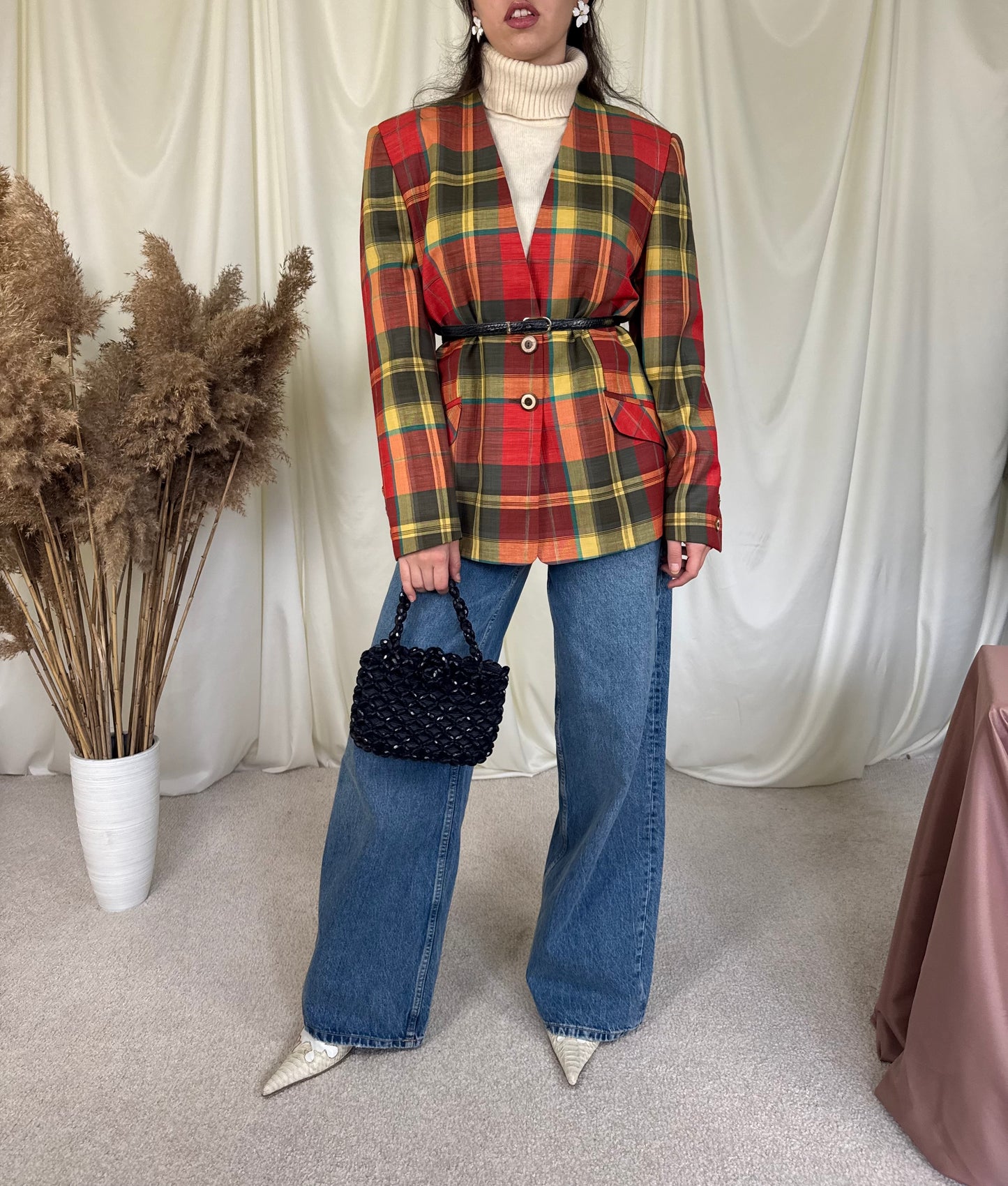 Sacou vintage lână și in( mărimea L)