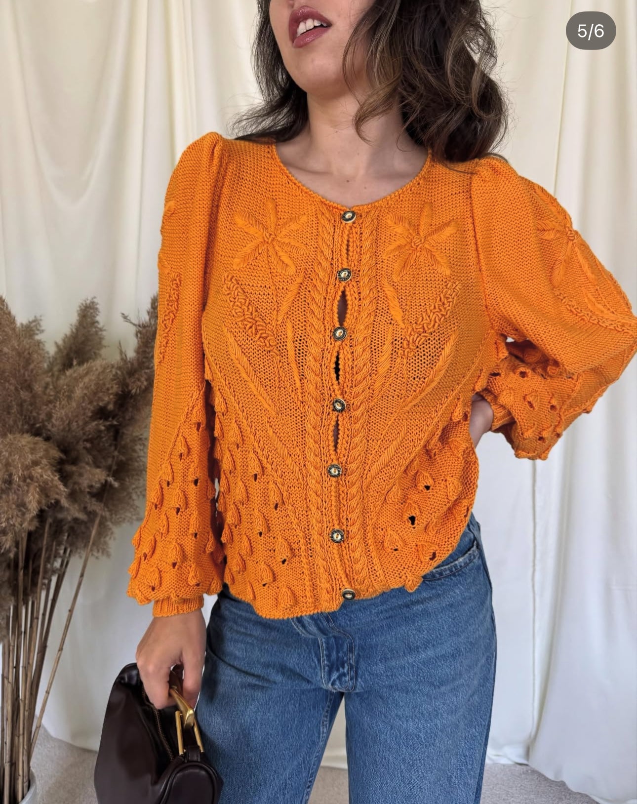 Jerse vintage din bumbac handmade ( mărimea XS-M)