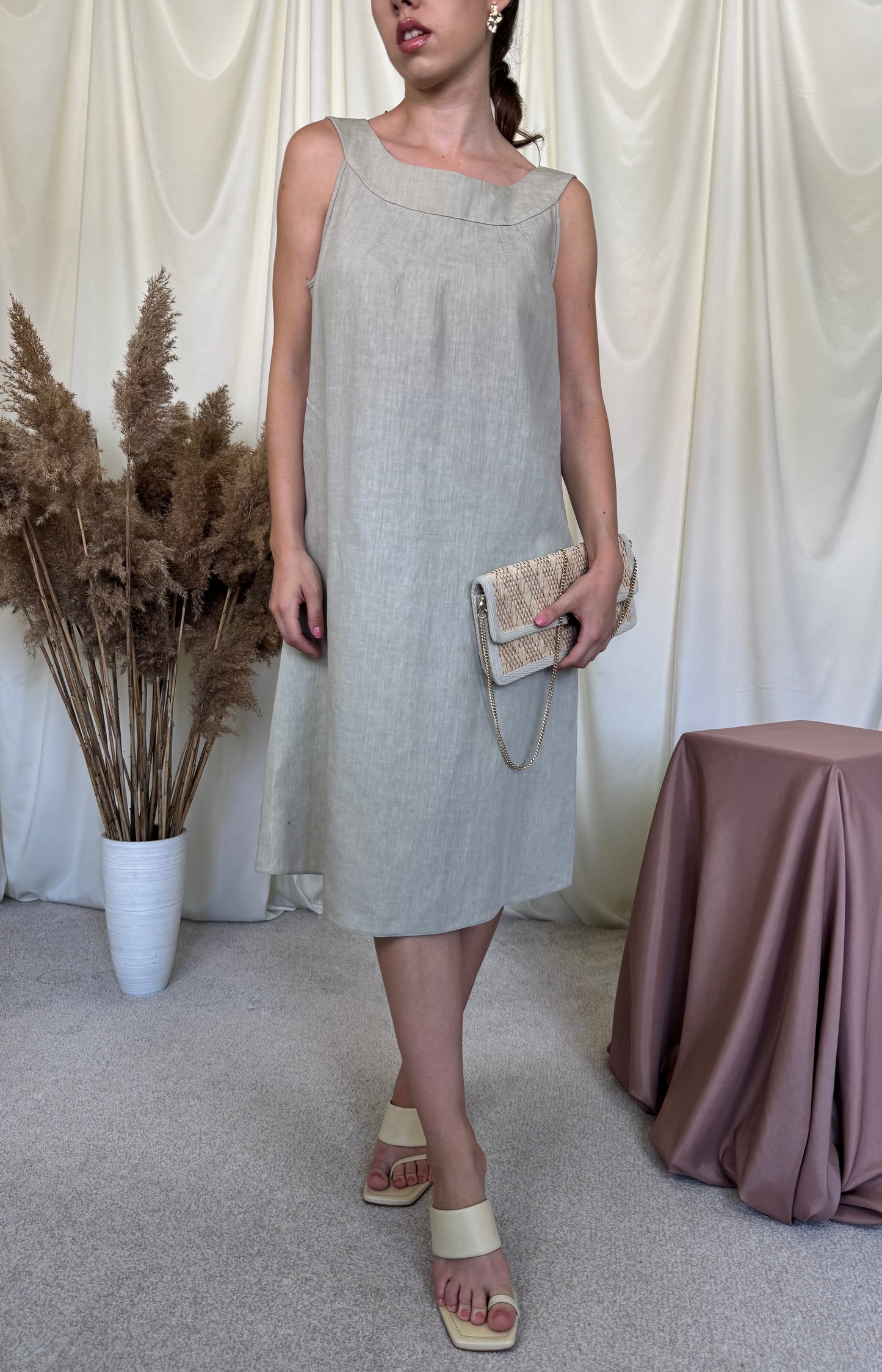 Rochie luxury ARMANI de vară din 100% in (Mărimea L/XL ) -108 bust