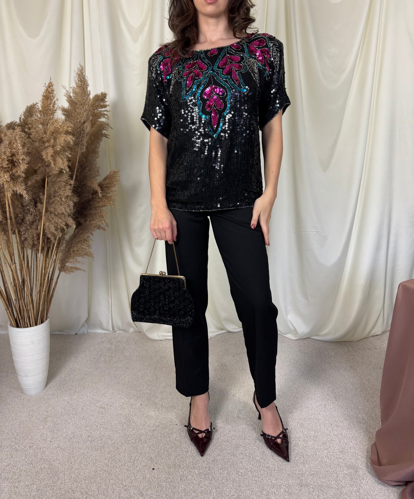 Piesa vintage din mătase naturala ( mărimea M)