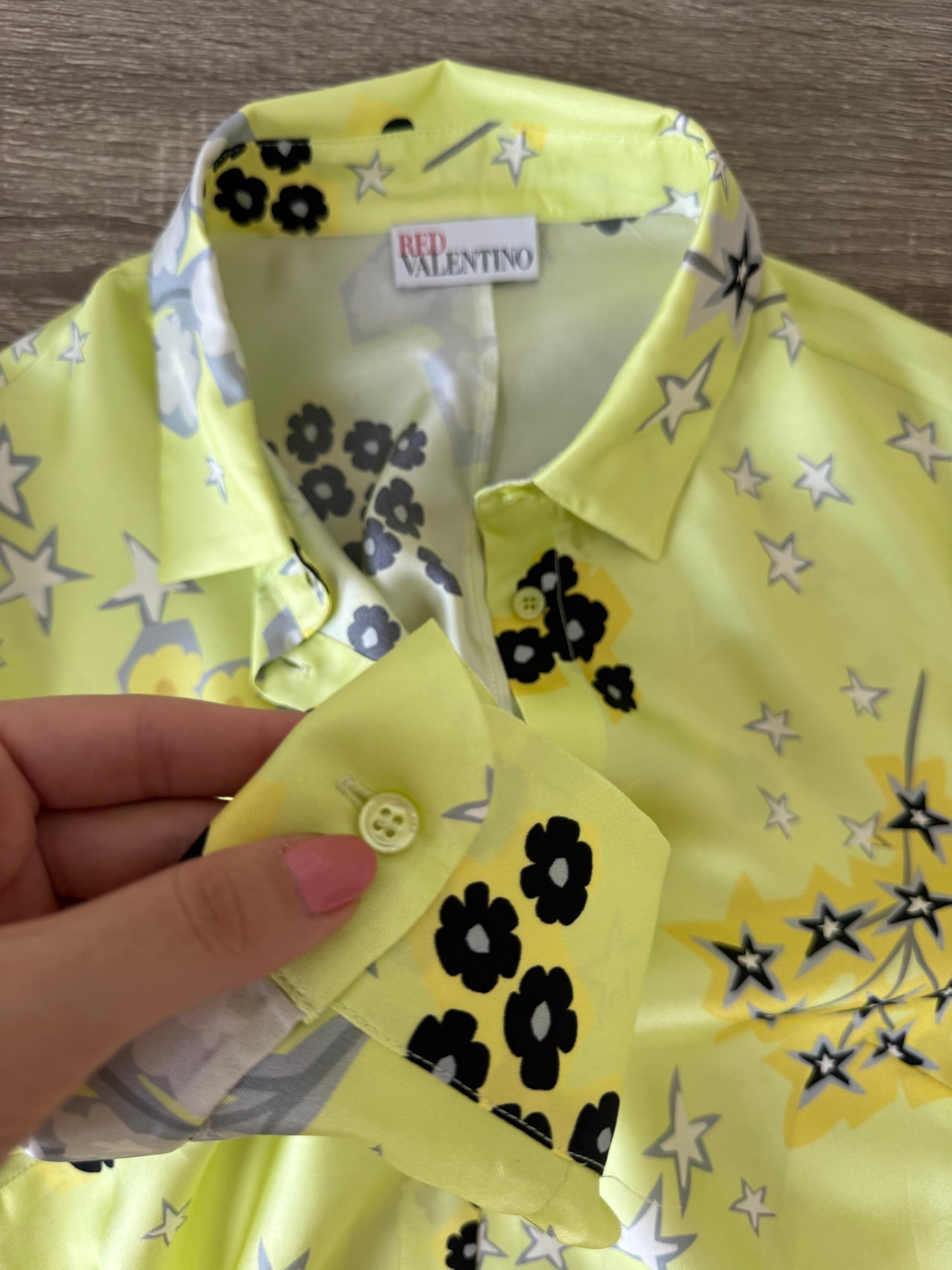 Rochie nouă Valentino din 100% mătase naturală cu print, talie marcata ( mărimea S)