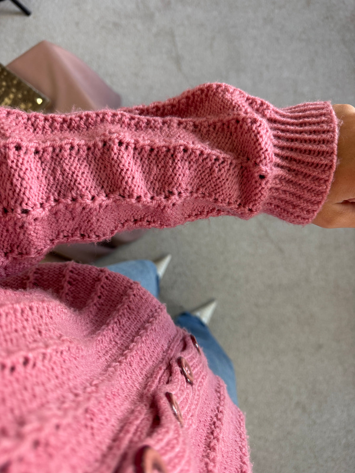 Cardigan vintage realizat manual ( mărimea M/L)