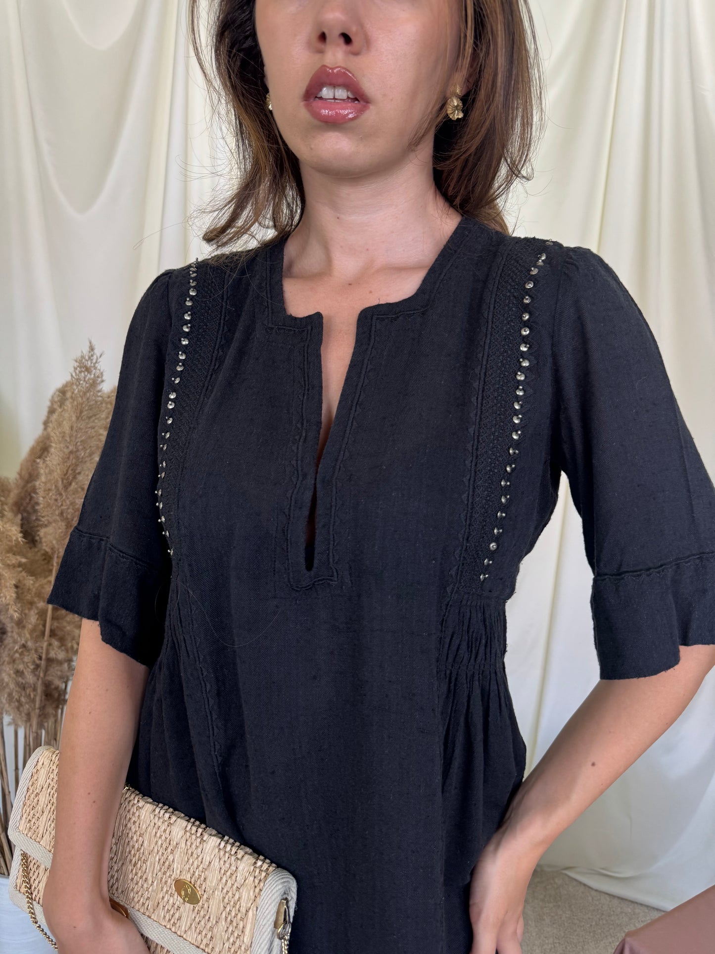 Rochie premium Isabel Marant cu aplicații metalice ( mărimea S/M)
