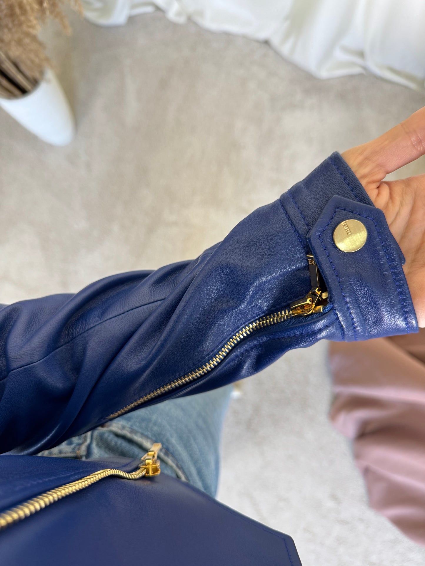 Jacheta luxury ESCADA din 100% piele naturală (mărimea S)