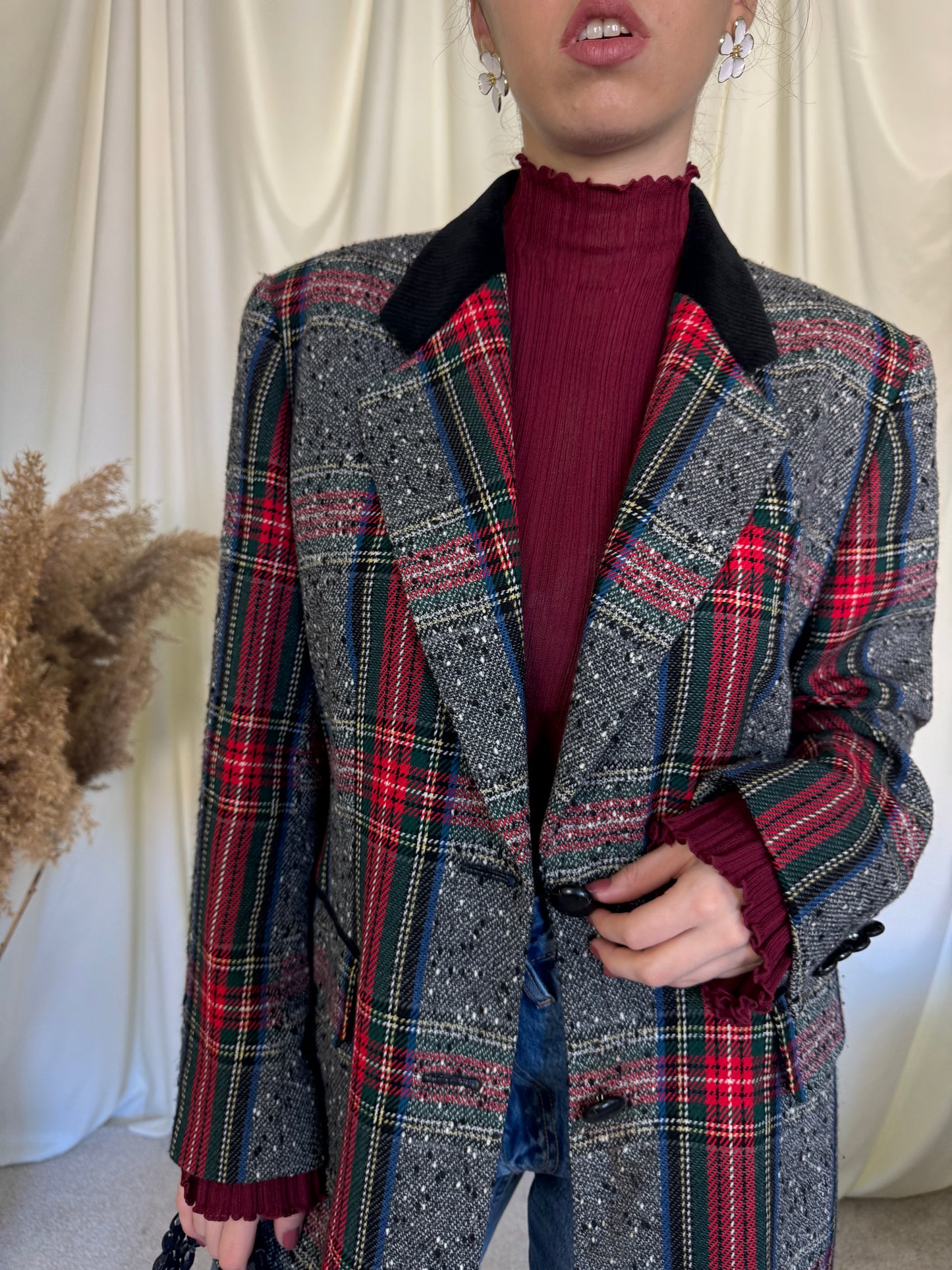 Sacou vintage superb din stofă de lână ( mărimea M)