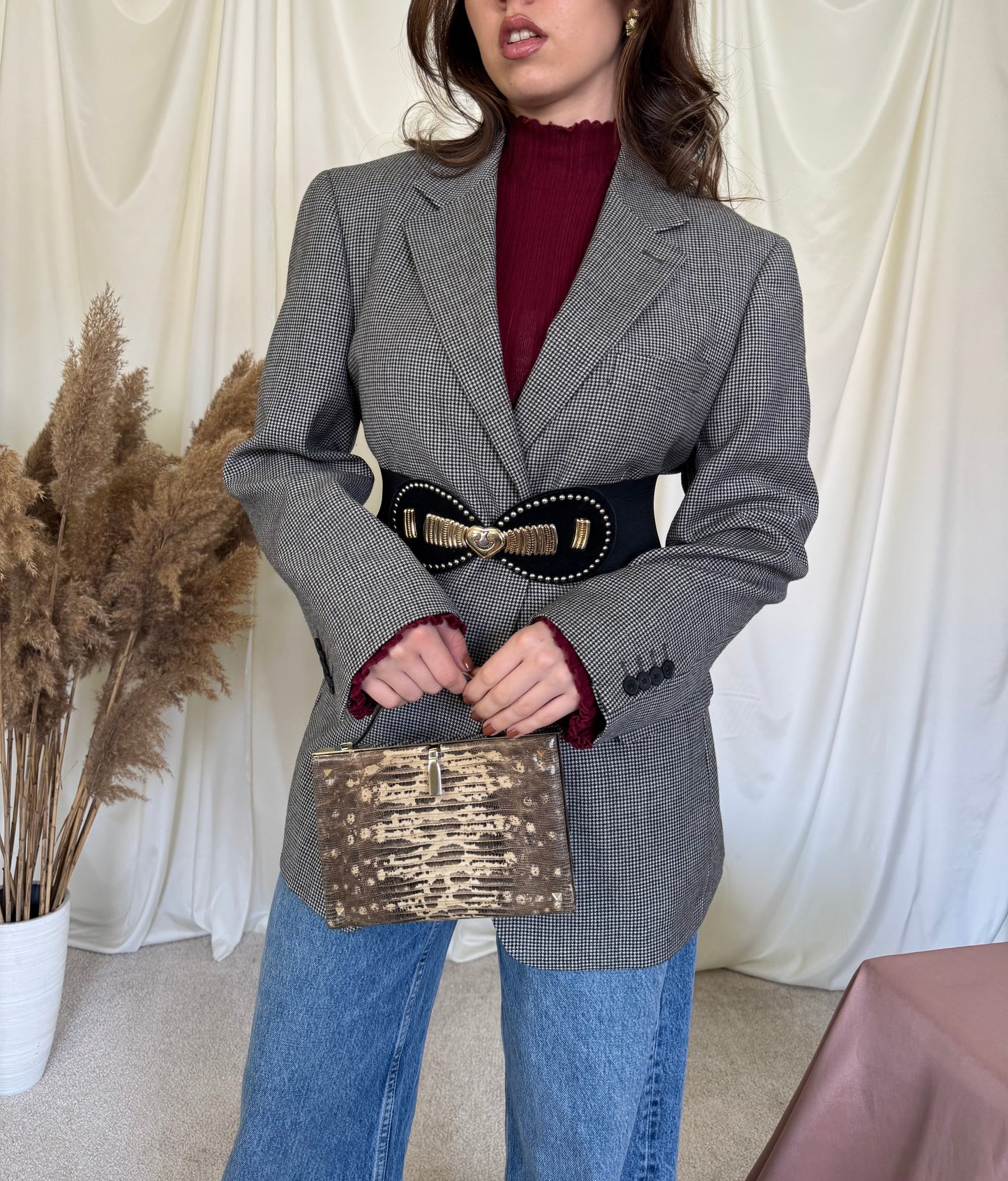 Sacou vintage în fit oversized din 100% lana( L)