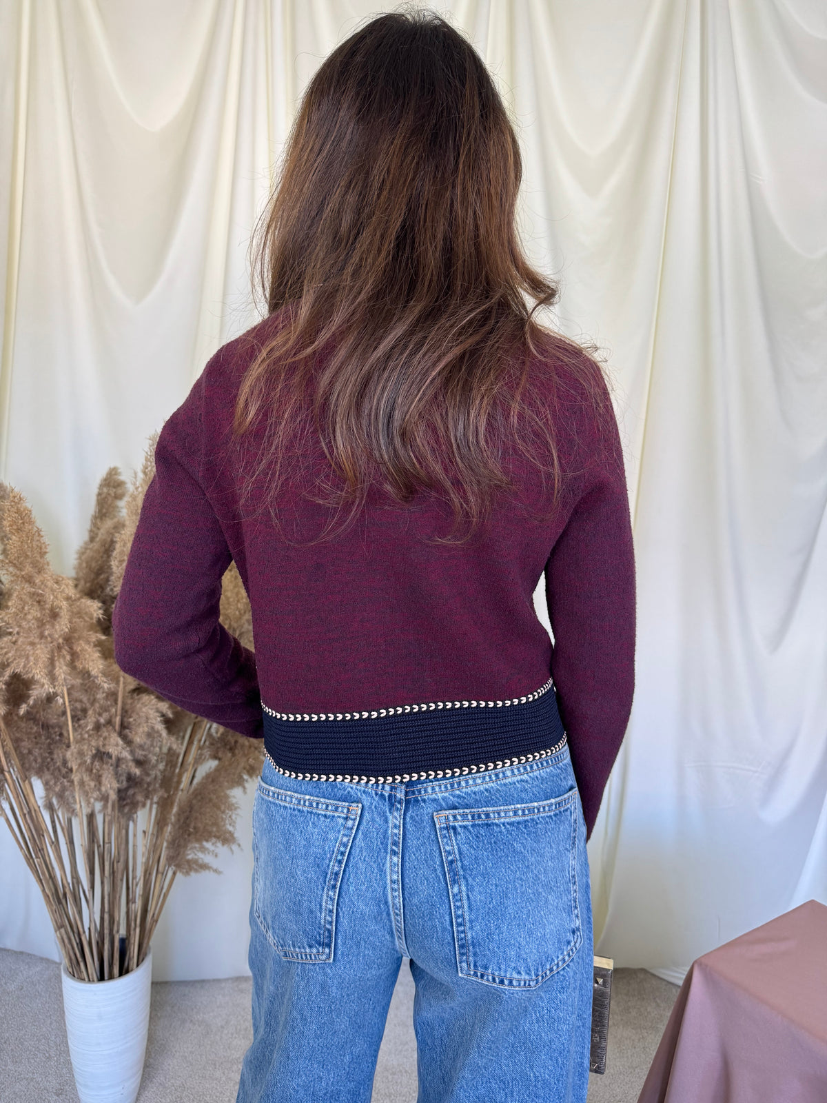 Jerse CLAUDIE PIERLOT cu nasturi tip bijuterie ( mărimea S/M)