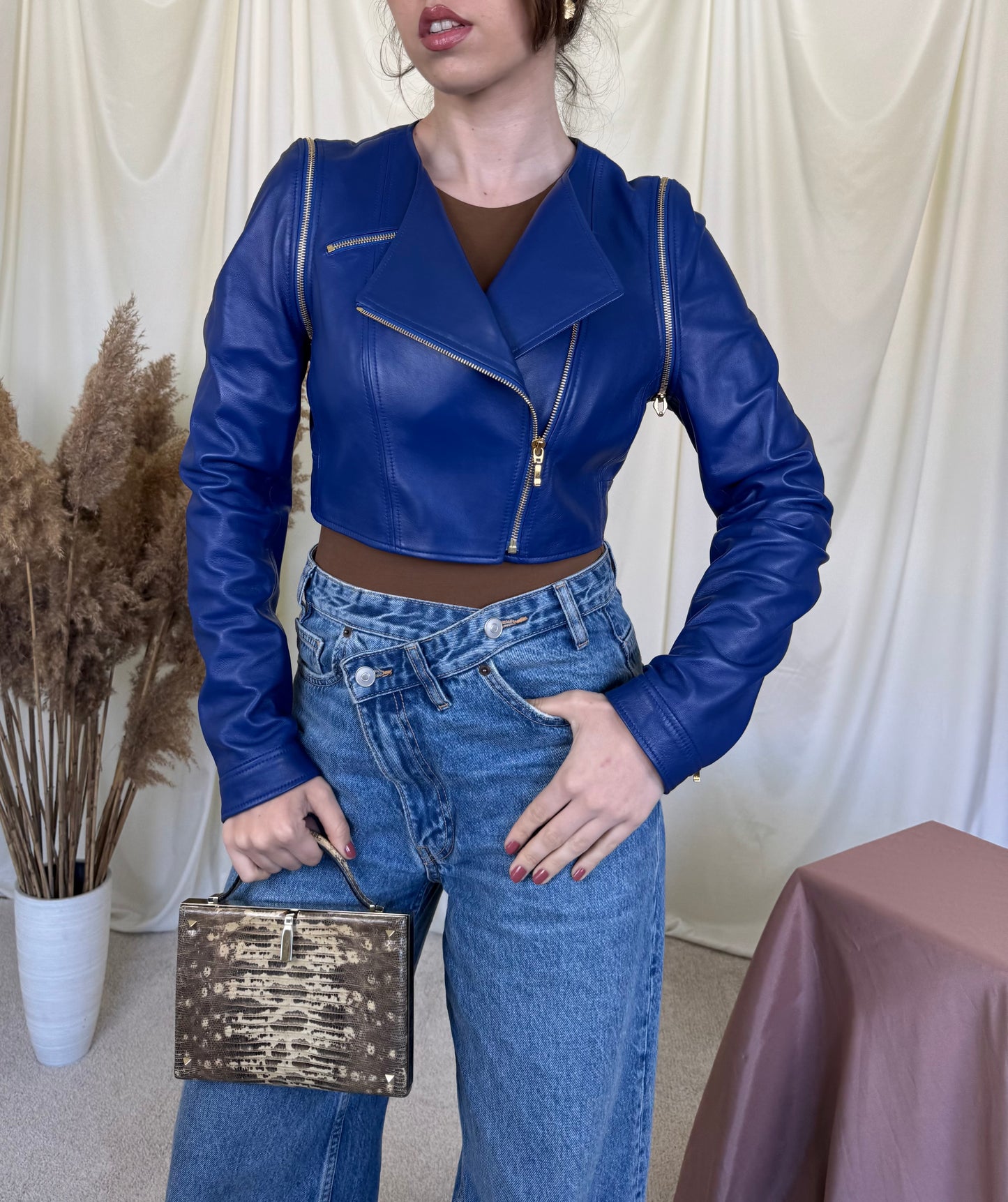 Jacheta luxury ESCADA din 100% piele naturală (mărimea S)