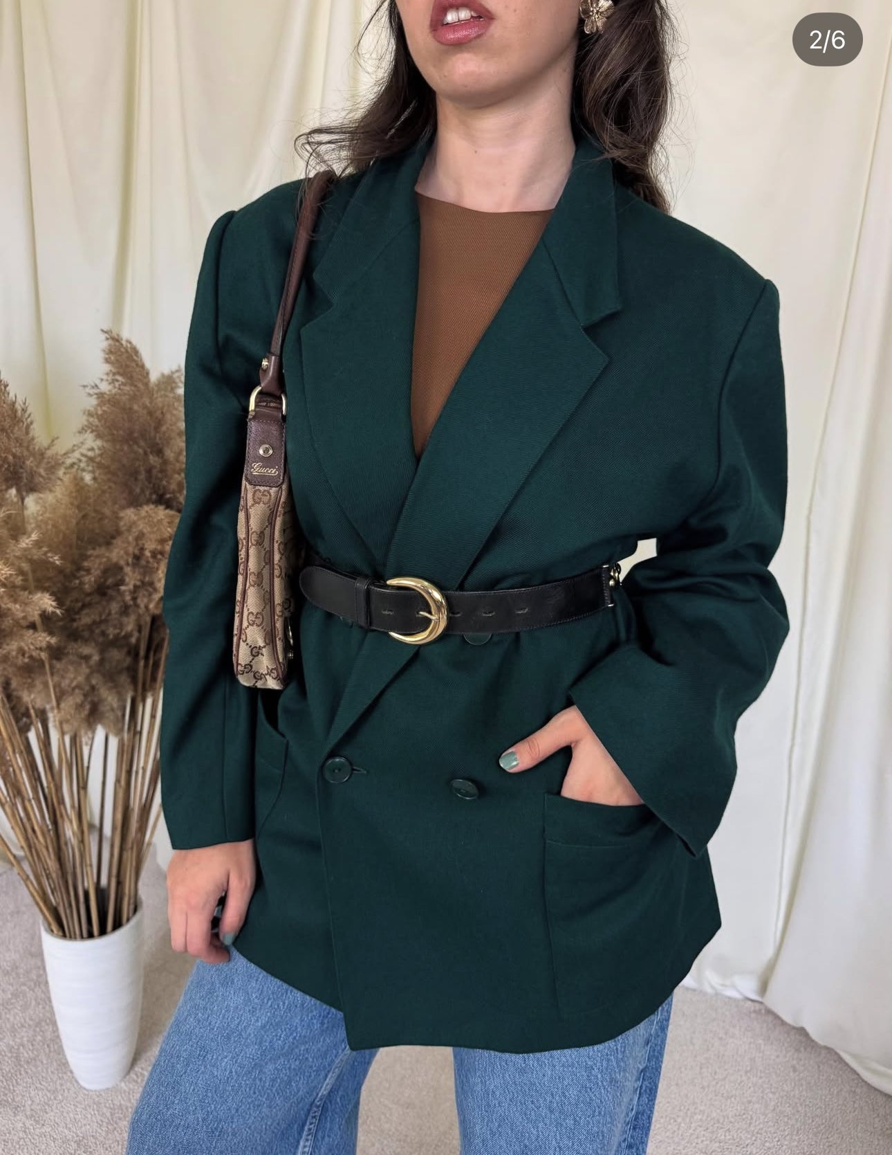 Sacou vintage oversized din lână( mărimea L-XL)