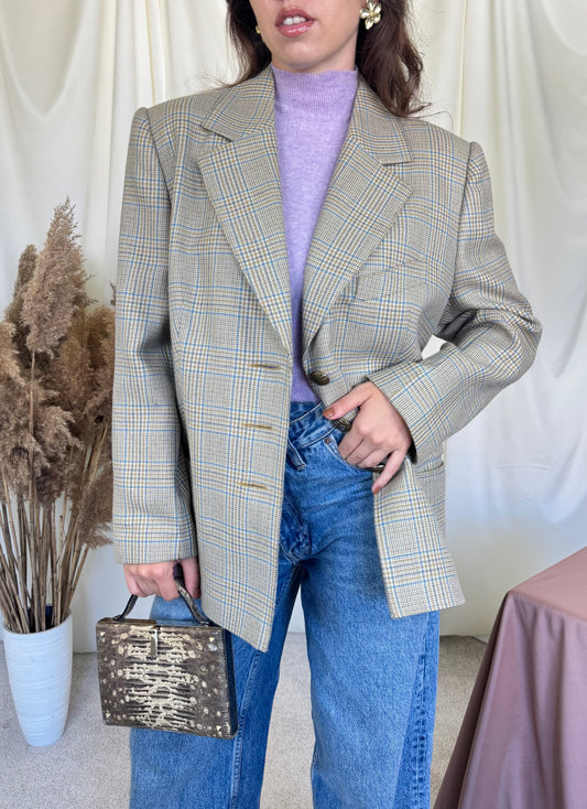 Sacou vintage tip jachetă din stofă calitativă din 100% lână ( mărimea L/XL)