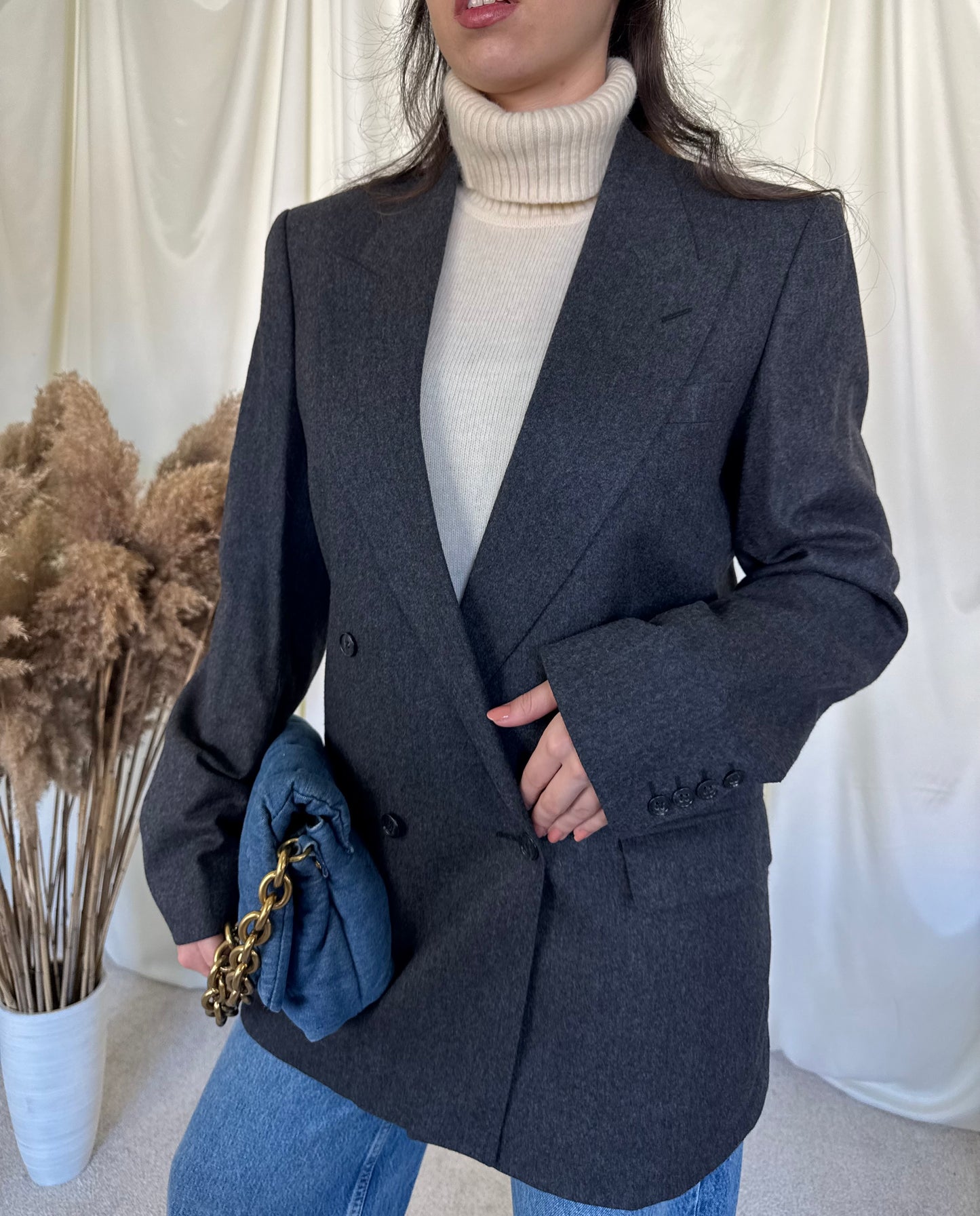 Sacou vintage TALL din stofă de lână pură