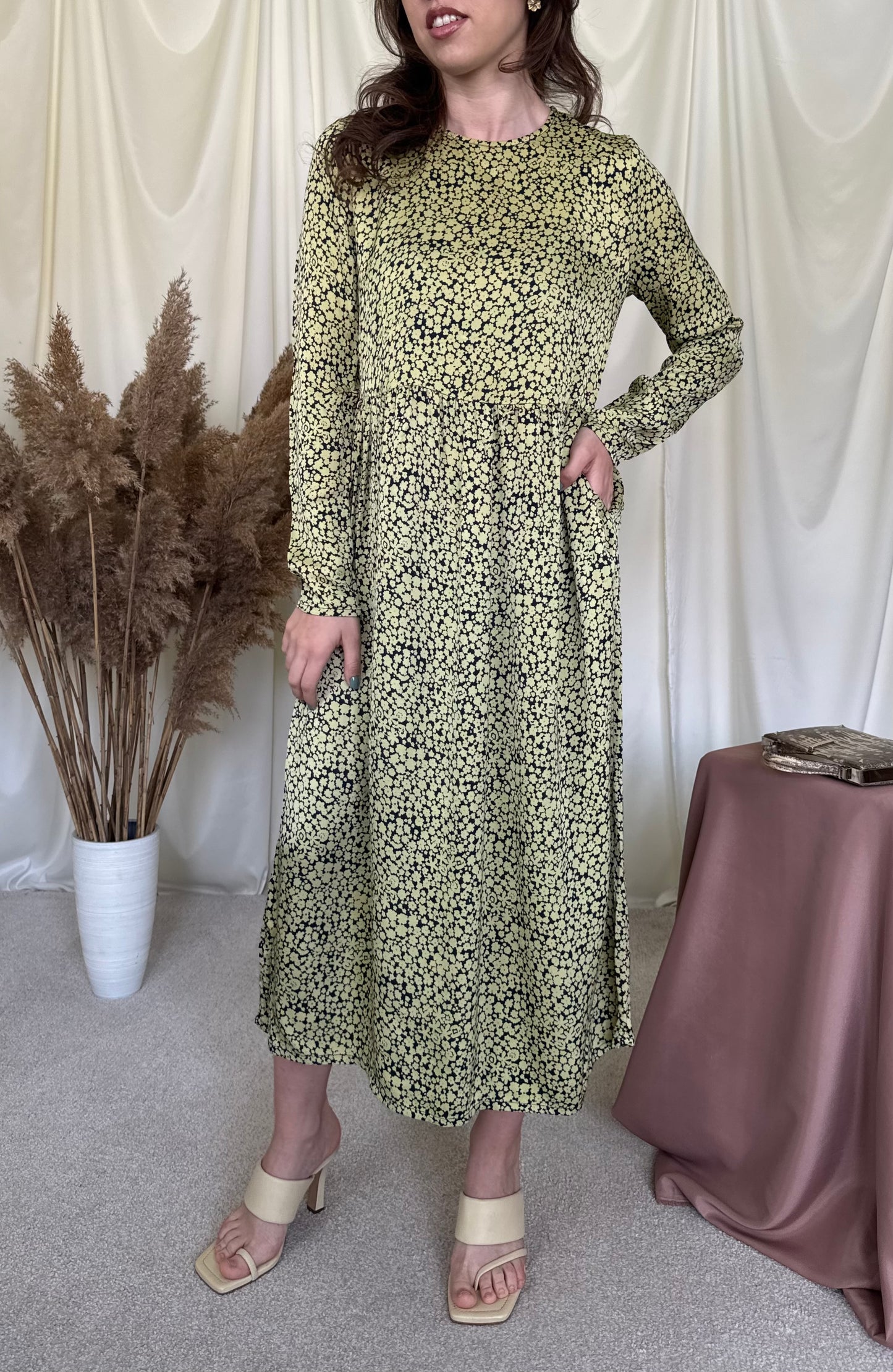 Rochie cu print SAMSOE SAMSOE din 100% vascoza 
(Mărimea S)
