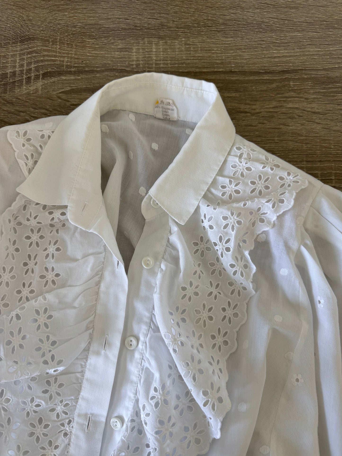 Cămașă vintage cu broderie din 100% bumbac 
(Mărimea M/L)