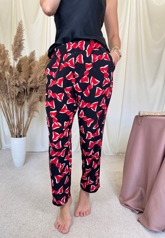 Pantaloni MOSCHINO BOUTIQUE din 100% mătase naturală cu print ( mărimea M)