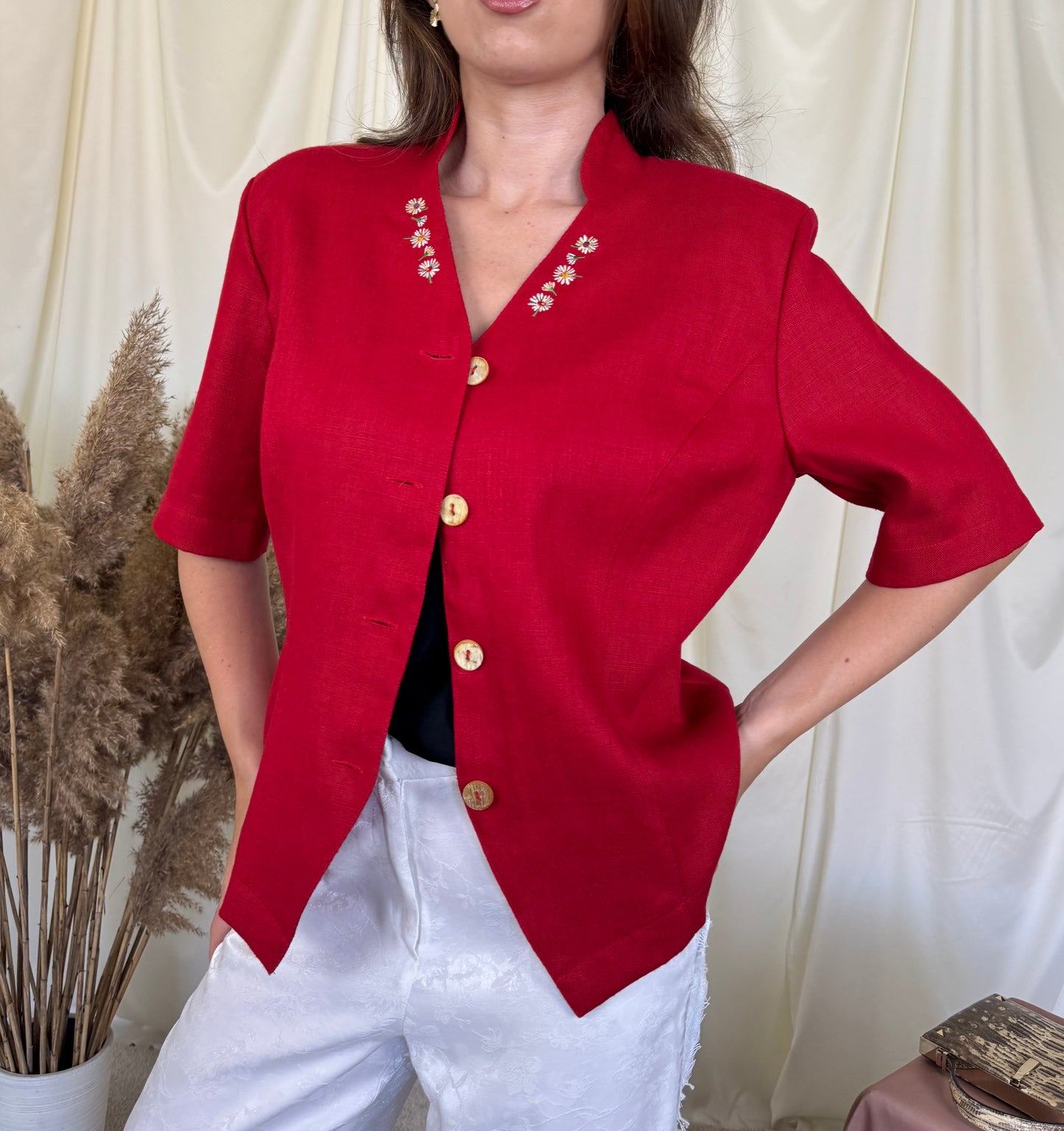 Sacou vintage de vară cu broderie din 100% in
(Mărimea L)