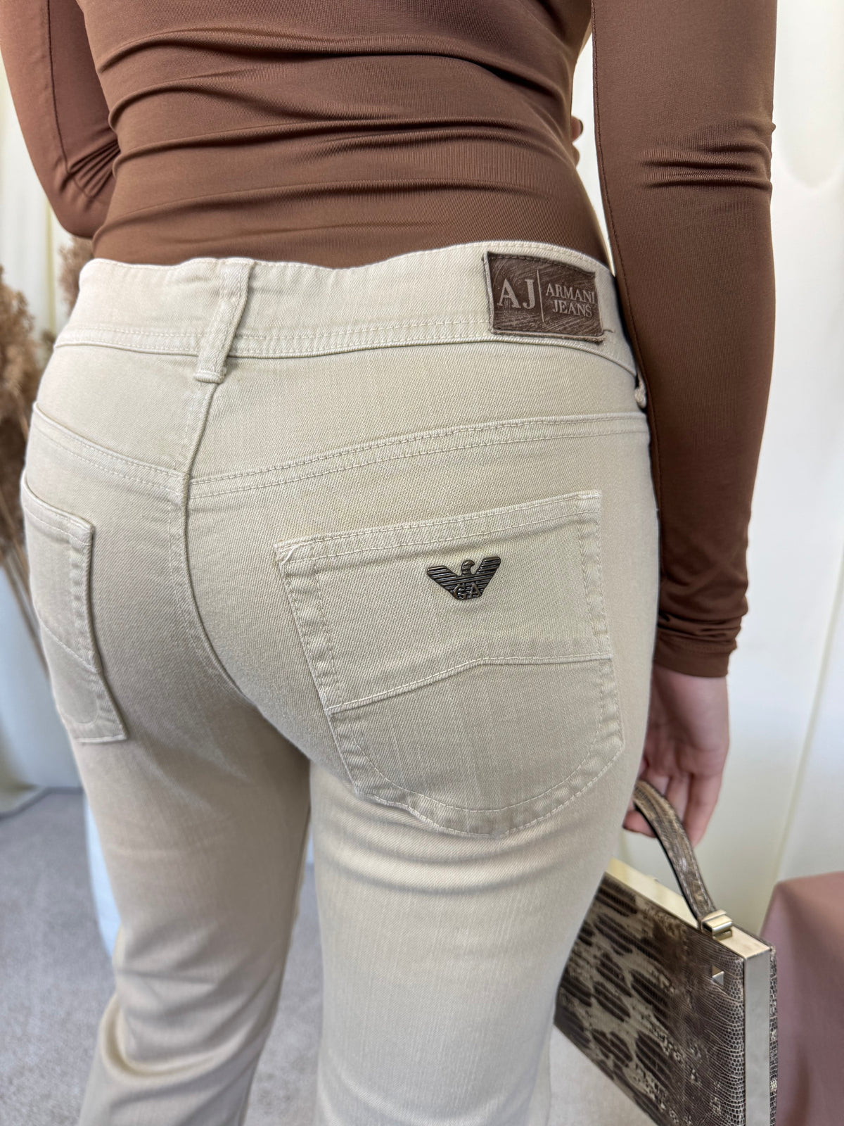Blugi vintage ARMANI din denim de bumbac ( mărimea S )