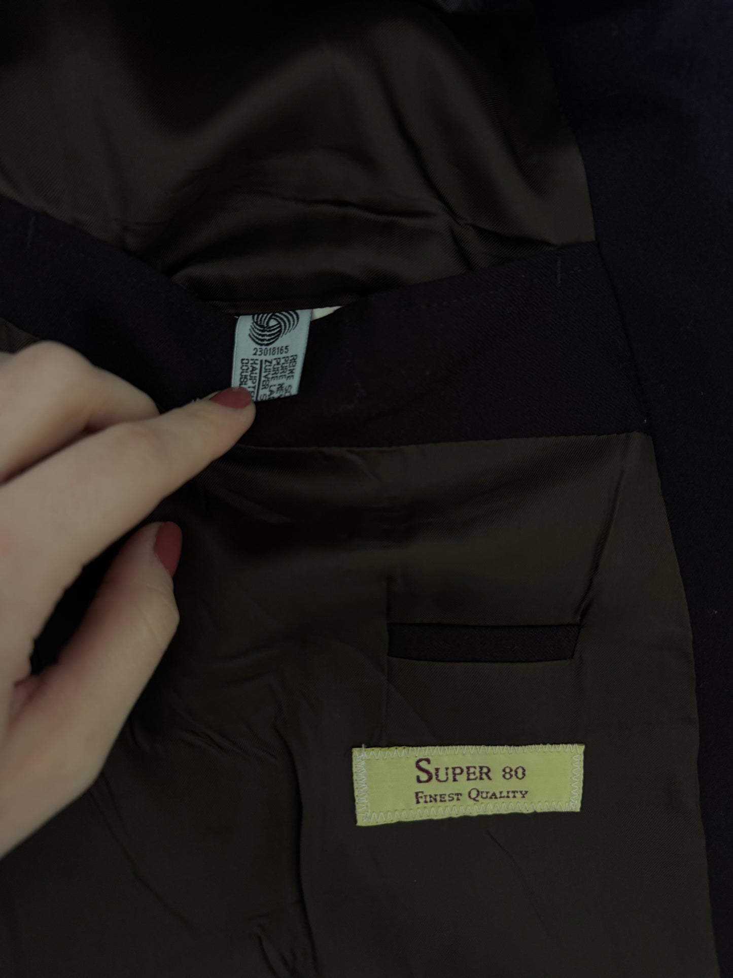 Sacou vintage premium HUGO BOSS tip palton, este mai gros, stofă moale 100% lână 
(Mărimea L)