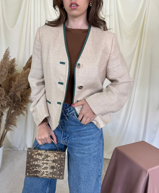 Sacou vintage din 100% in cu structură 
(Mărimea 40/M)