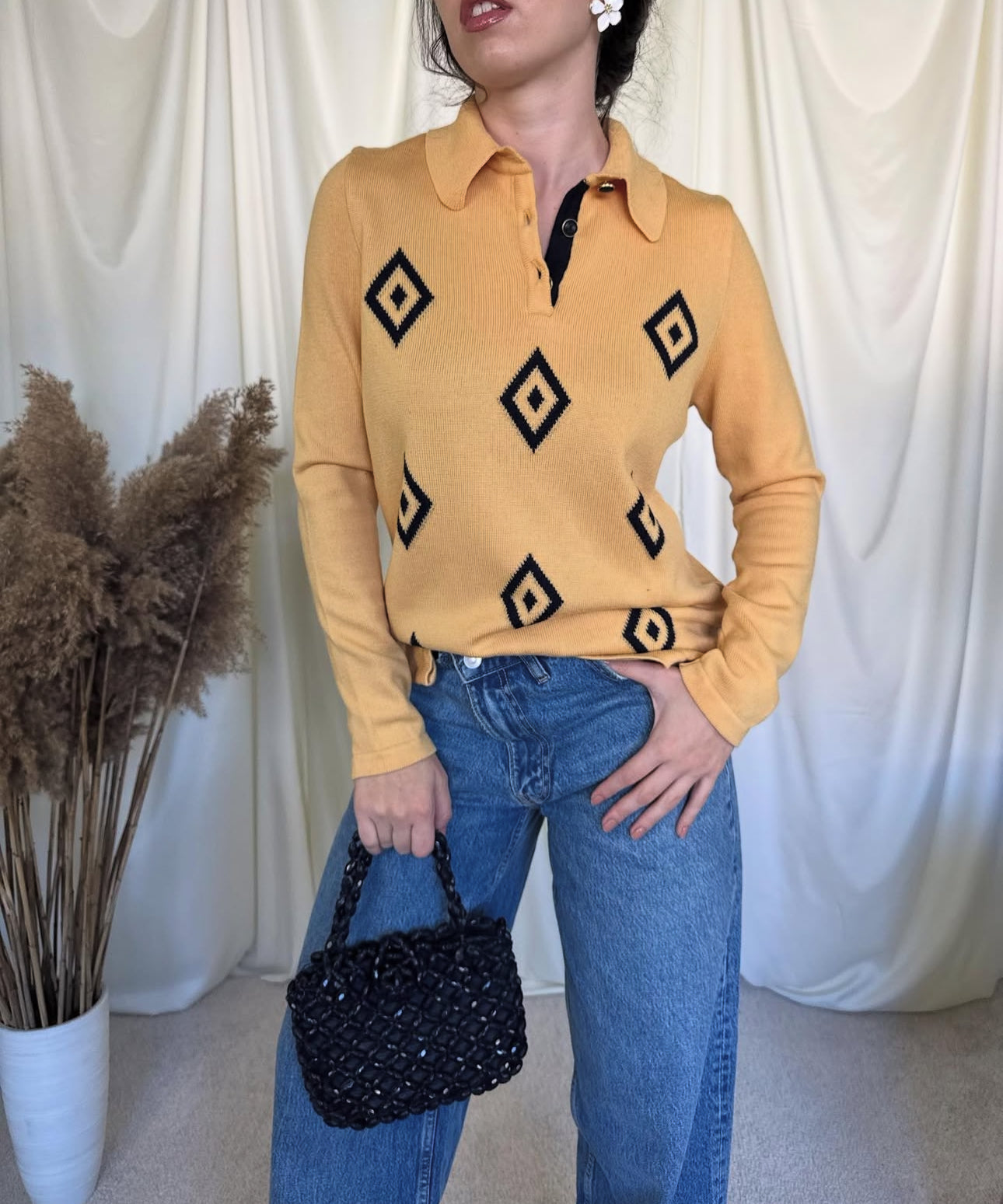 Pulover vintage din 100% lână moale( mărimea M)